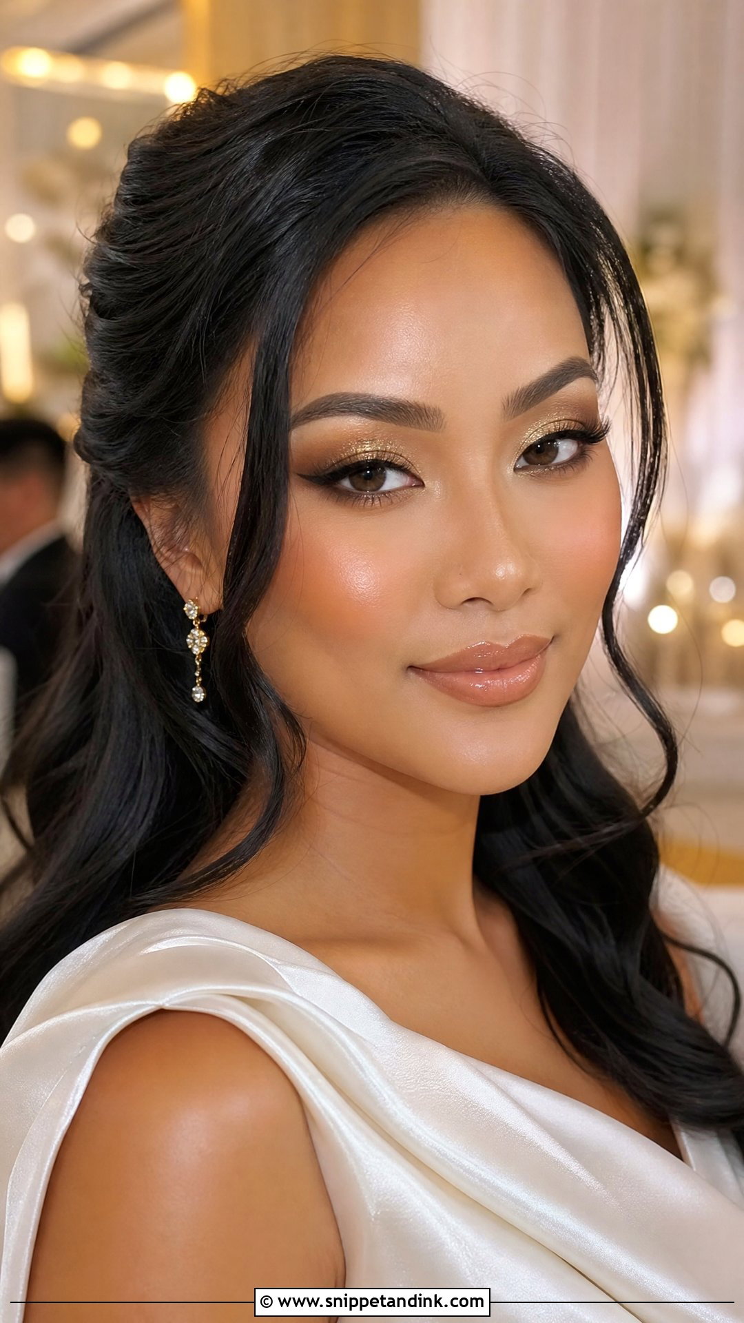 Gold Hooded Eye Wedding Makeup - Snippet and Ink - 20 Hooded Eye Wedding Makeup Ideas