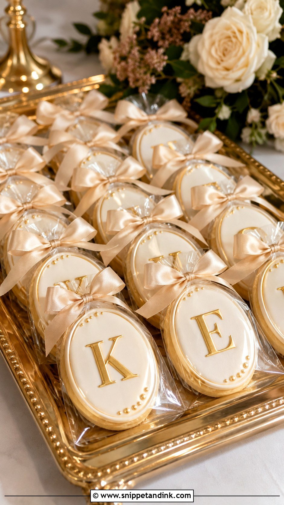 Gold Initial Wedding Cookies - Snippet and Ink - 20 Initial Wedding Cookies