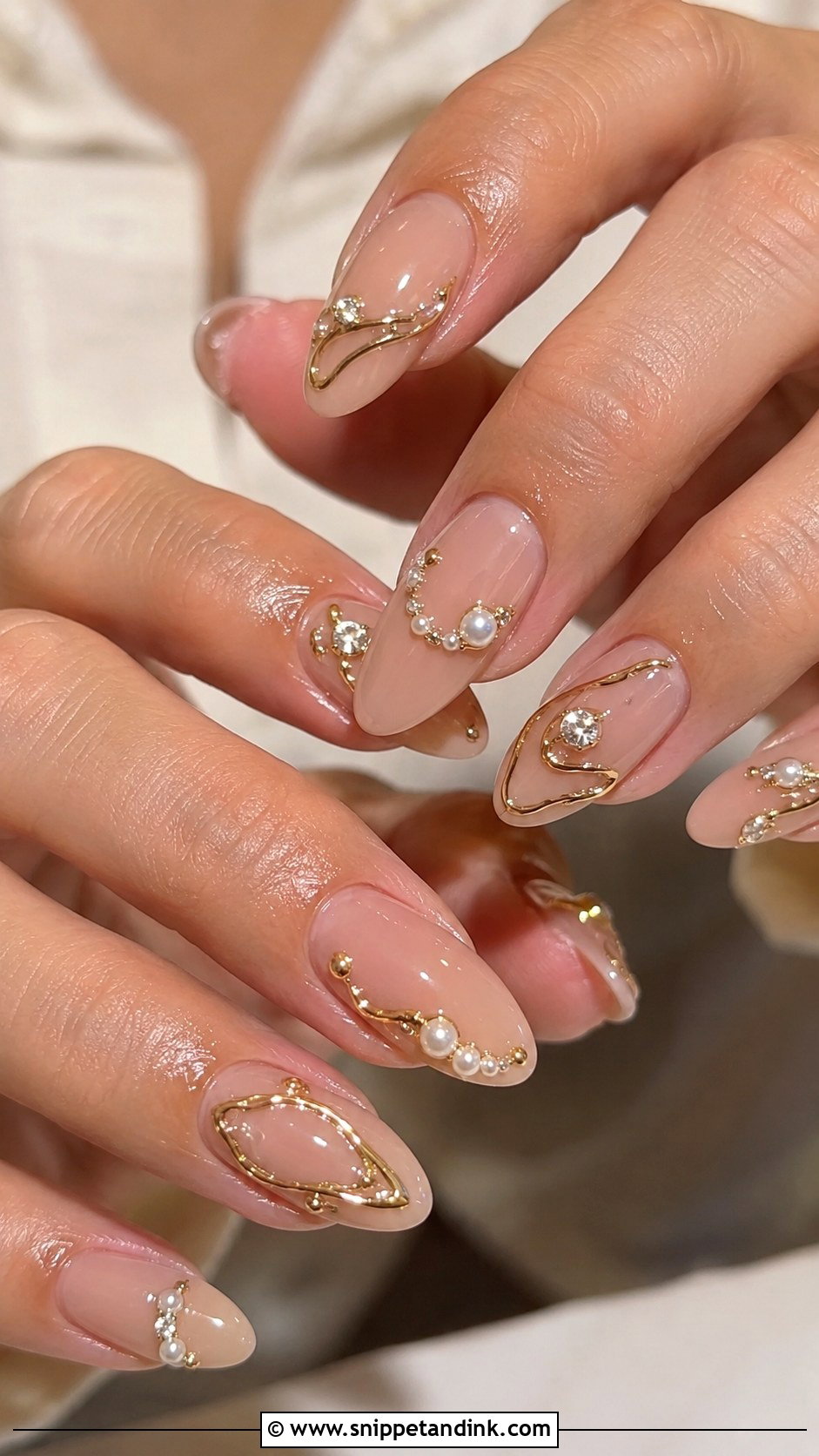 Gold Jewelry Wedding Nails - Snippet and Ink - 20 Wedding Nails with Gold