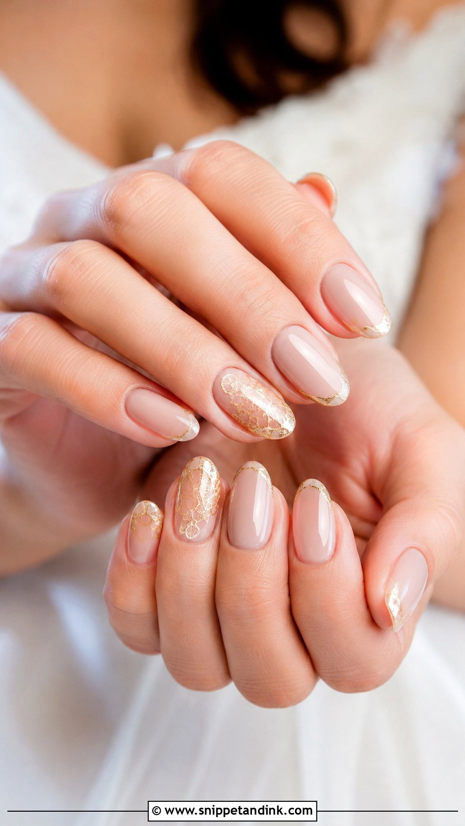 Gold Lace Wedding Nails - Snippet and Ink - 20 Golden Wedding Nails