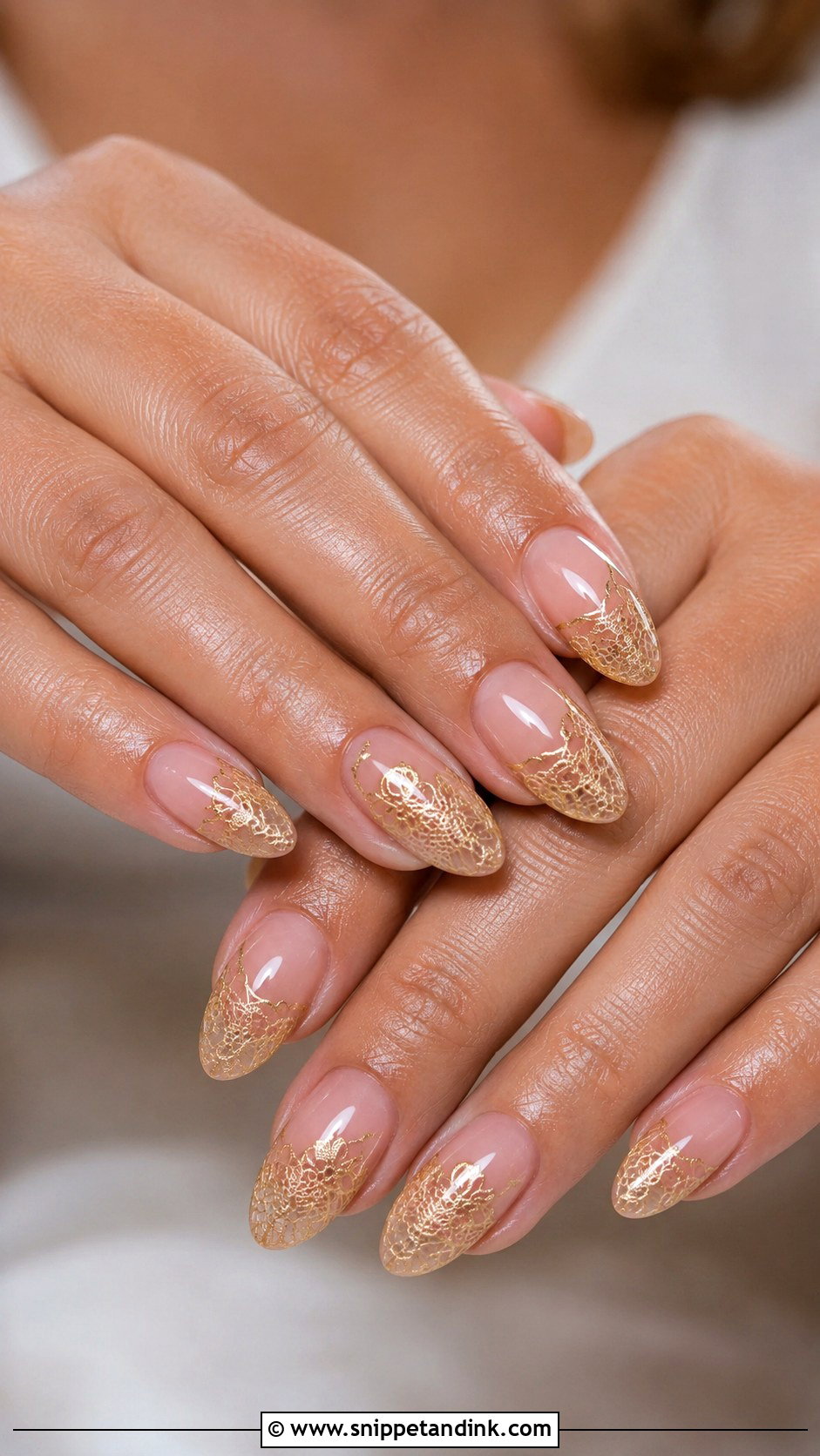 Gold Lace Wedding Nails - Snippet and Ink - 20 Gold Wedding Nails for Bride