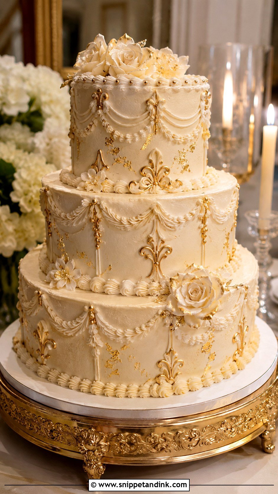 Gold Lambeth Wedding Cake - Snippet and Ink - 25 Lambeth Style Wedding Cakes