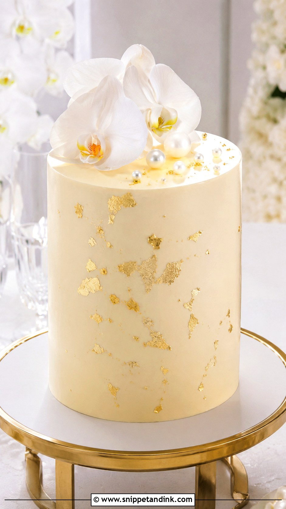 Gold Leaf Biscuit Wedding Cake - Snippet and Ink - 20 Biscuit Cake Decoration Ideas for Wedding