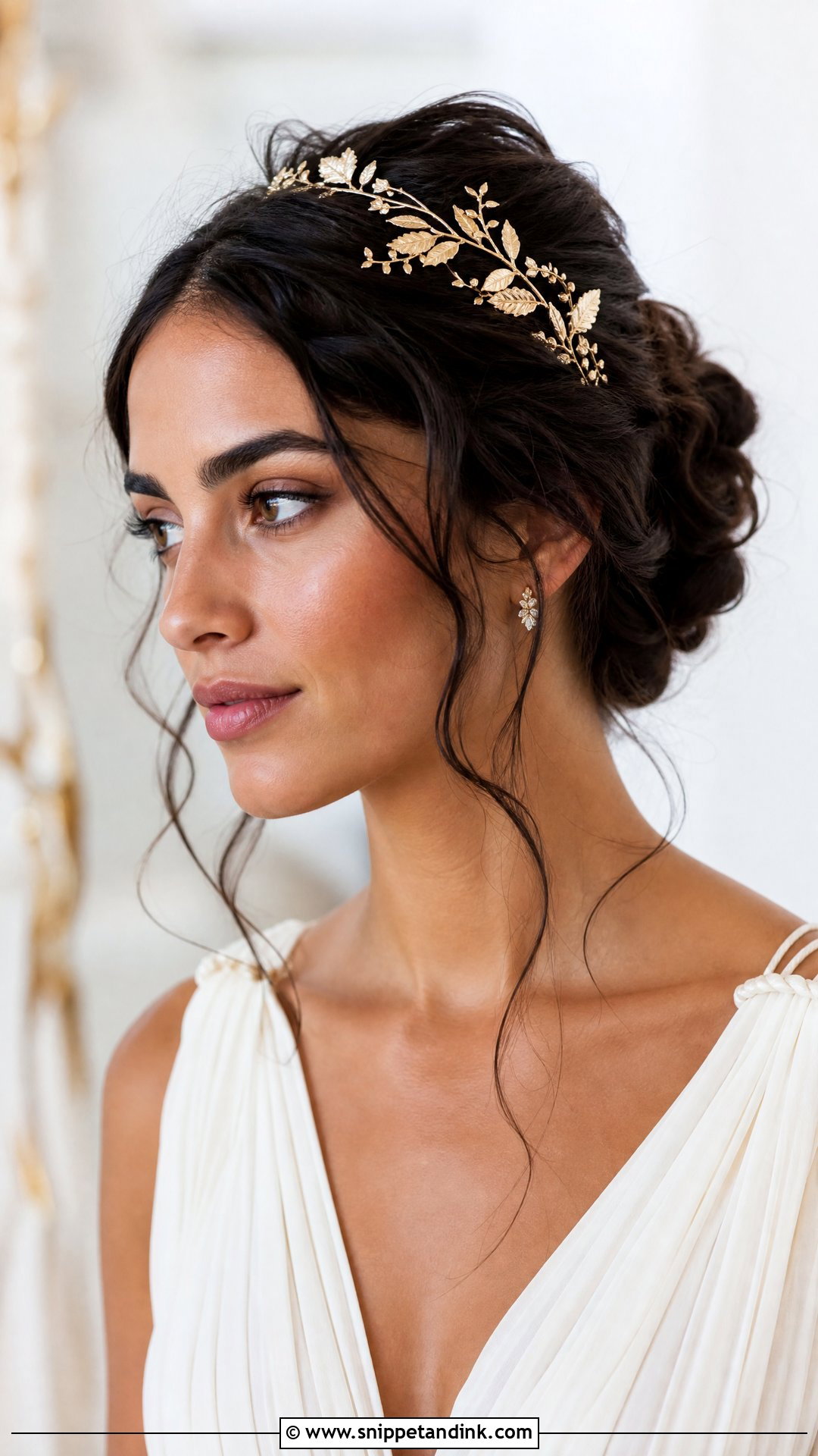 Gold Leaf Bridal Hair Band - Snippet and Ink - 20 Bridal Hair Band Ideas