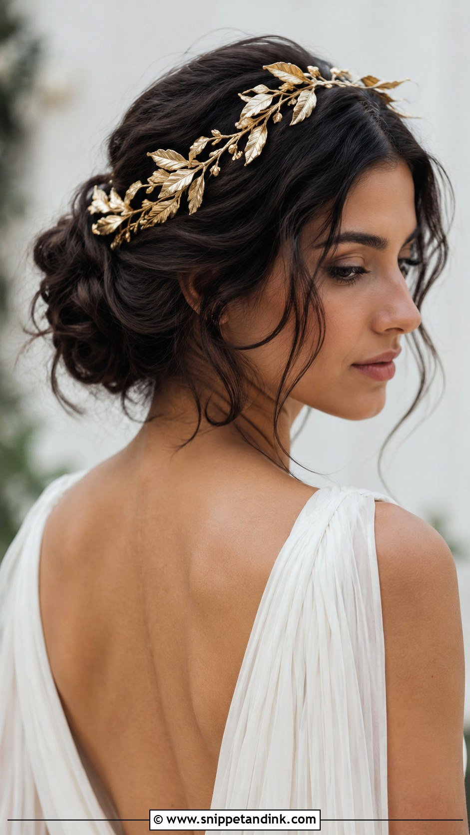 Gold Leaf Bridal Halo - Snippet and Ink - 25 Bridal Hair Decorations