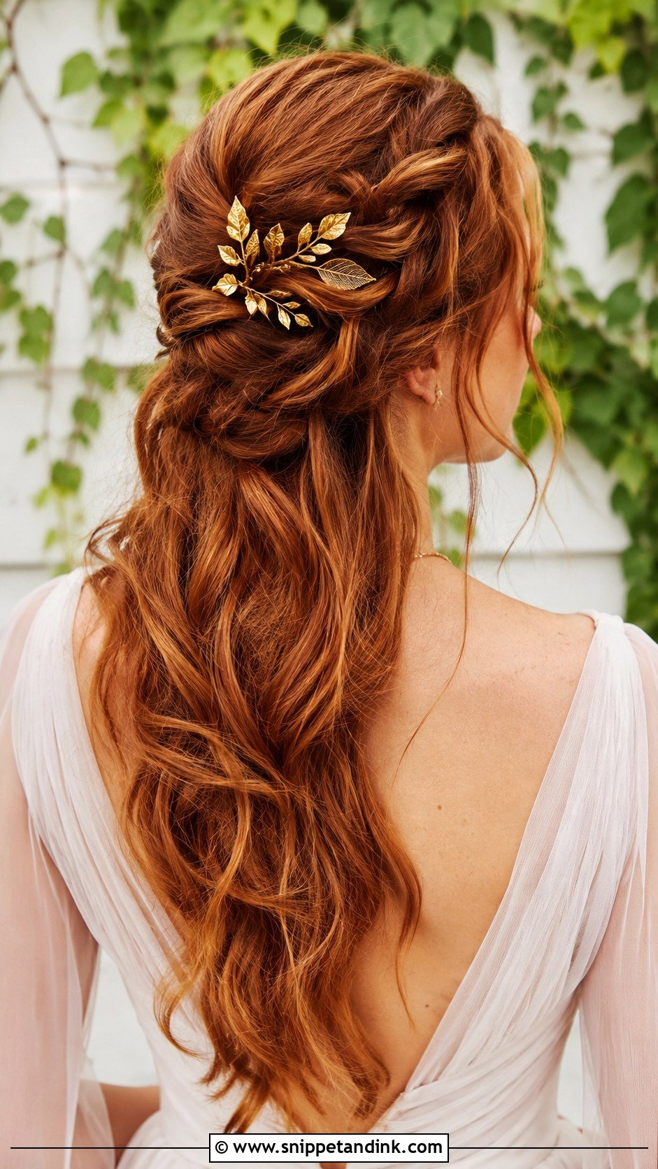 Gold Leaf Hair Comb for Boho Brides - Snippet and Ink - 20 Wedding Hair Comb Ideas
