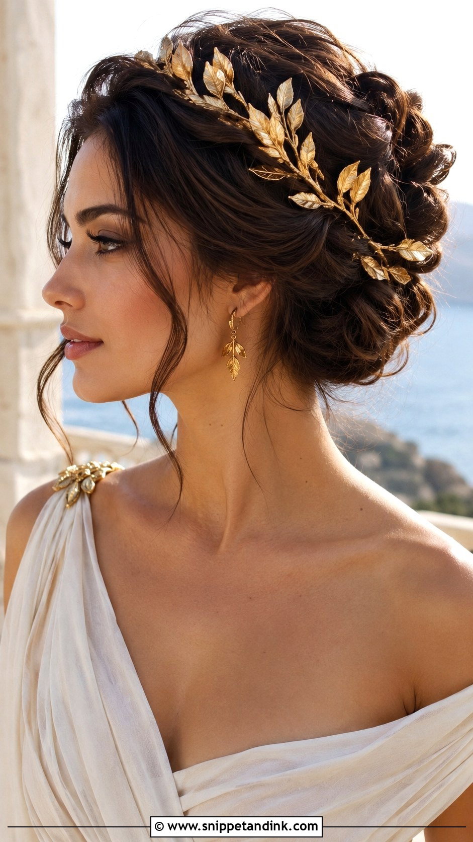 Gold Leaf Hairpiece for Grecian Updo - Snippet and Ink - 25 Hair Pieces for Wedding
