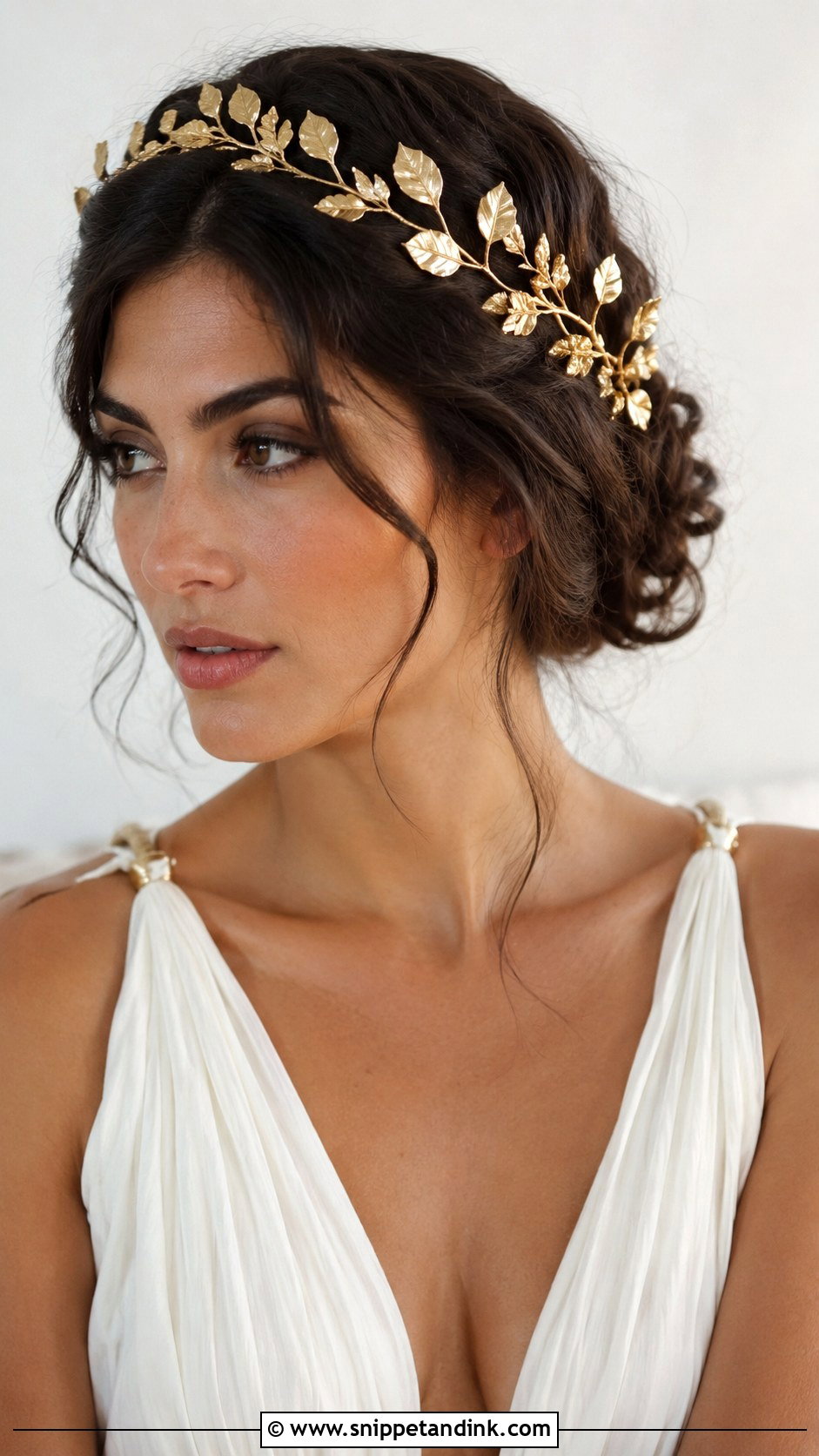 Gold Leaf Headpiece for Wedding - Snippet and Ink - 20 Wedding Hair Jewelry Ideas
