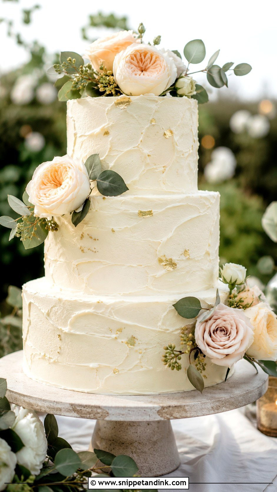 Gold Leaf Wedding Cake - Snippet and Ink - 20 Wedding Cake Chart