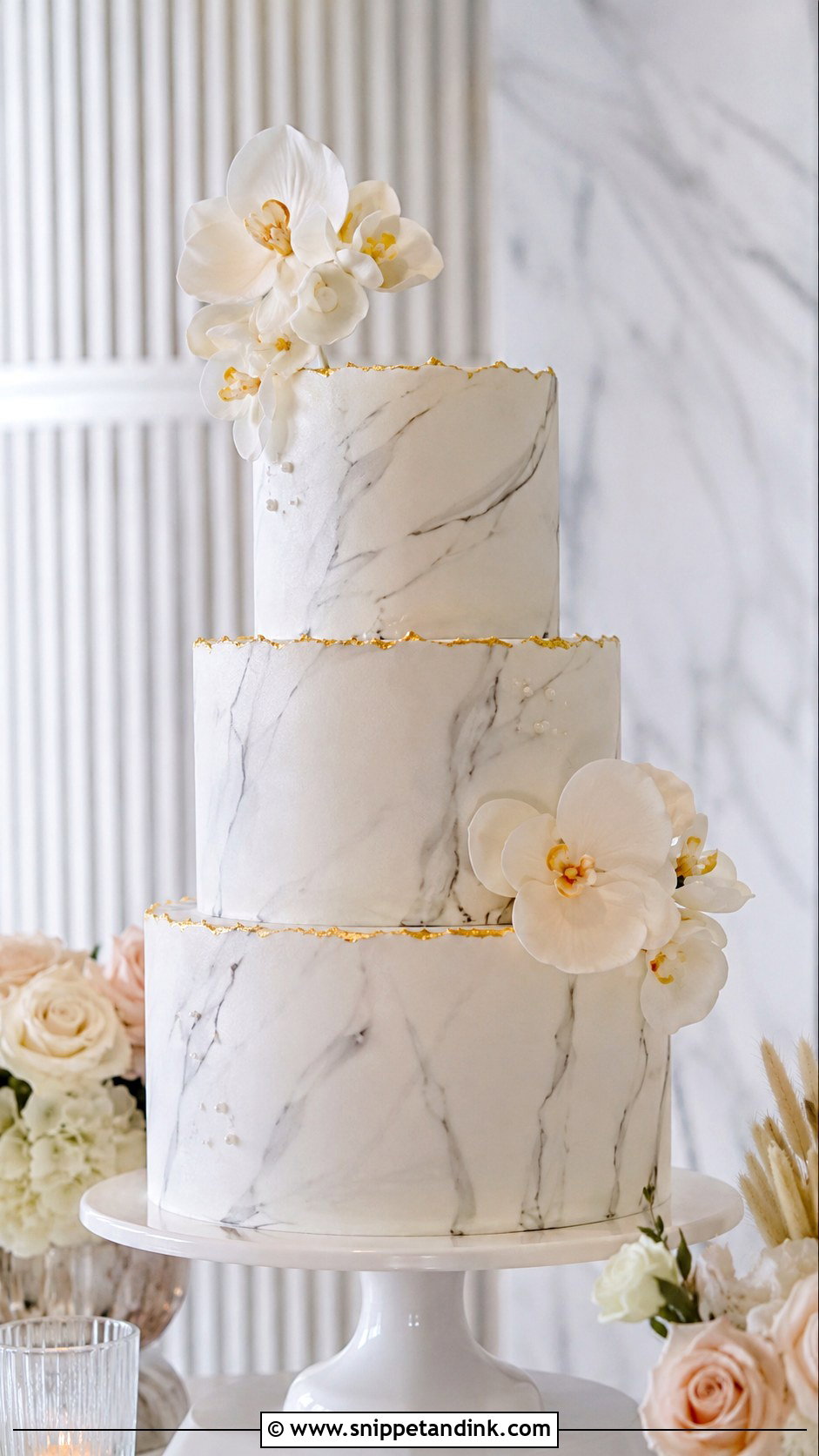 Gold Leaf Wedding Cake - Snippet and Ink - 20 Fancy Wedding Cakes