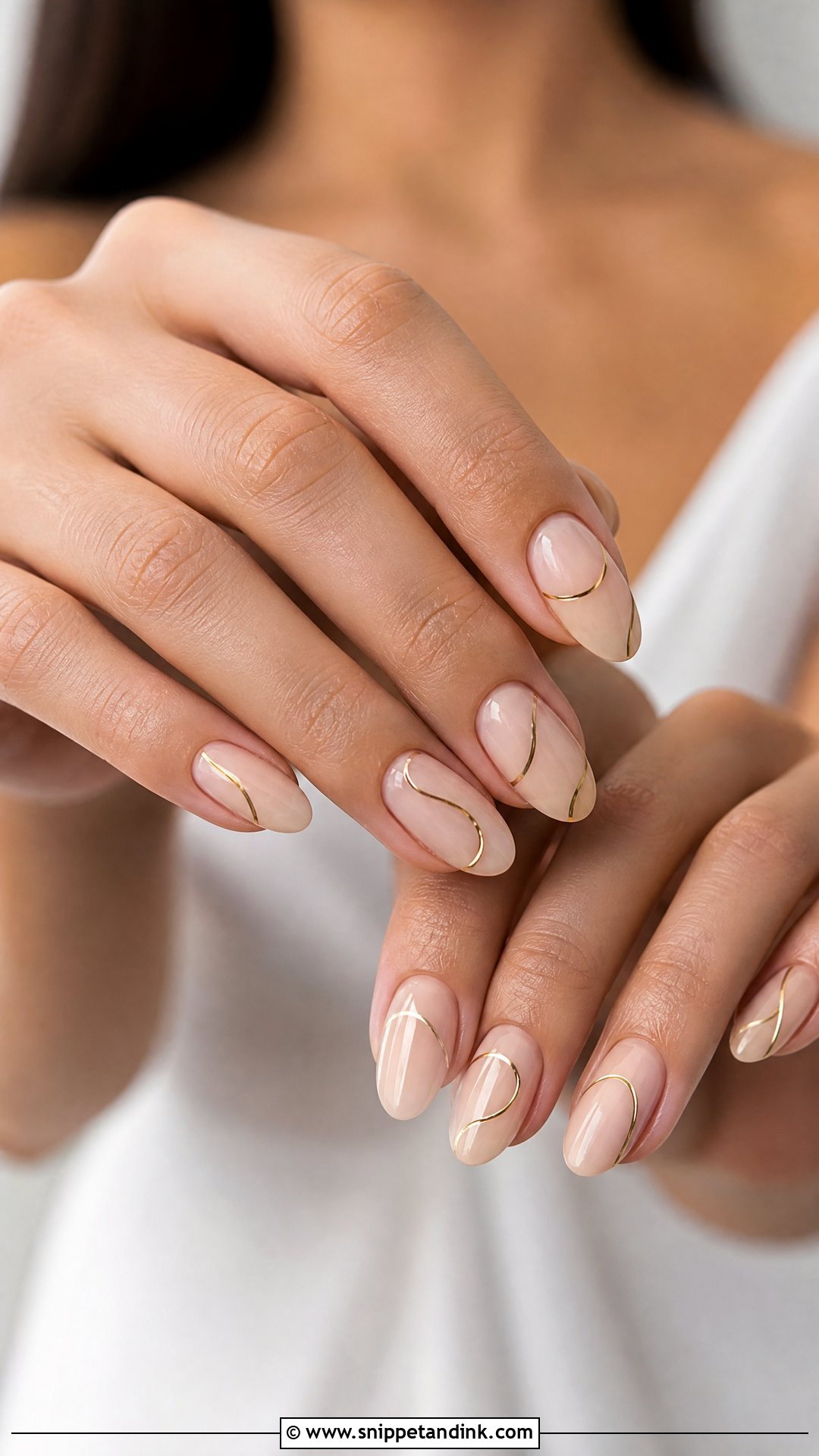 Gold Line Wedding Nails - Snippet and Ink - 25 Simple Wedding Nail Art Ideas