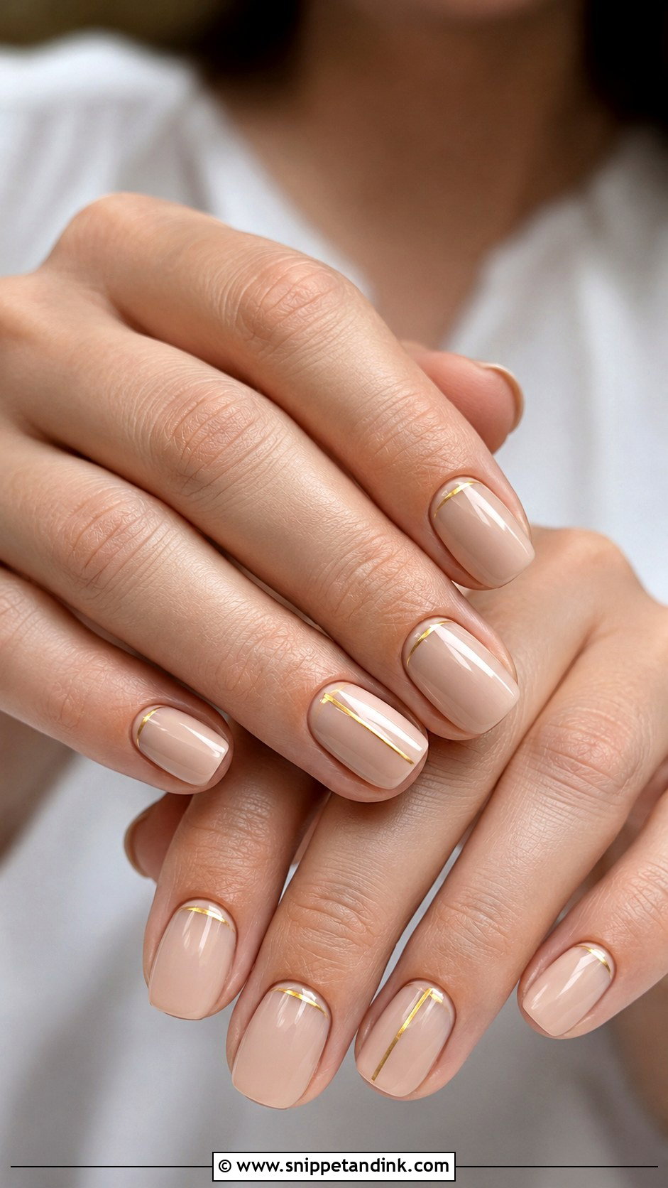 Gold Line Wedding Nails - Snippet and Ink - 20 Simple Nail Art for Wedding Ideas