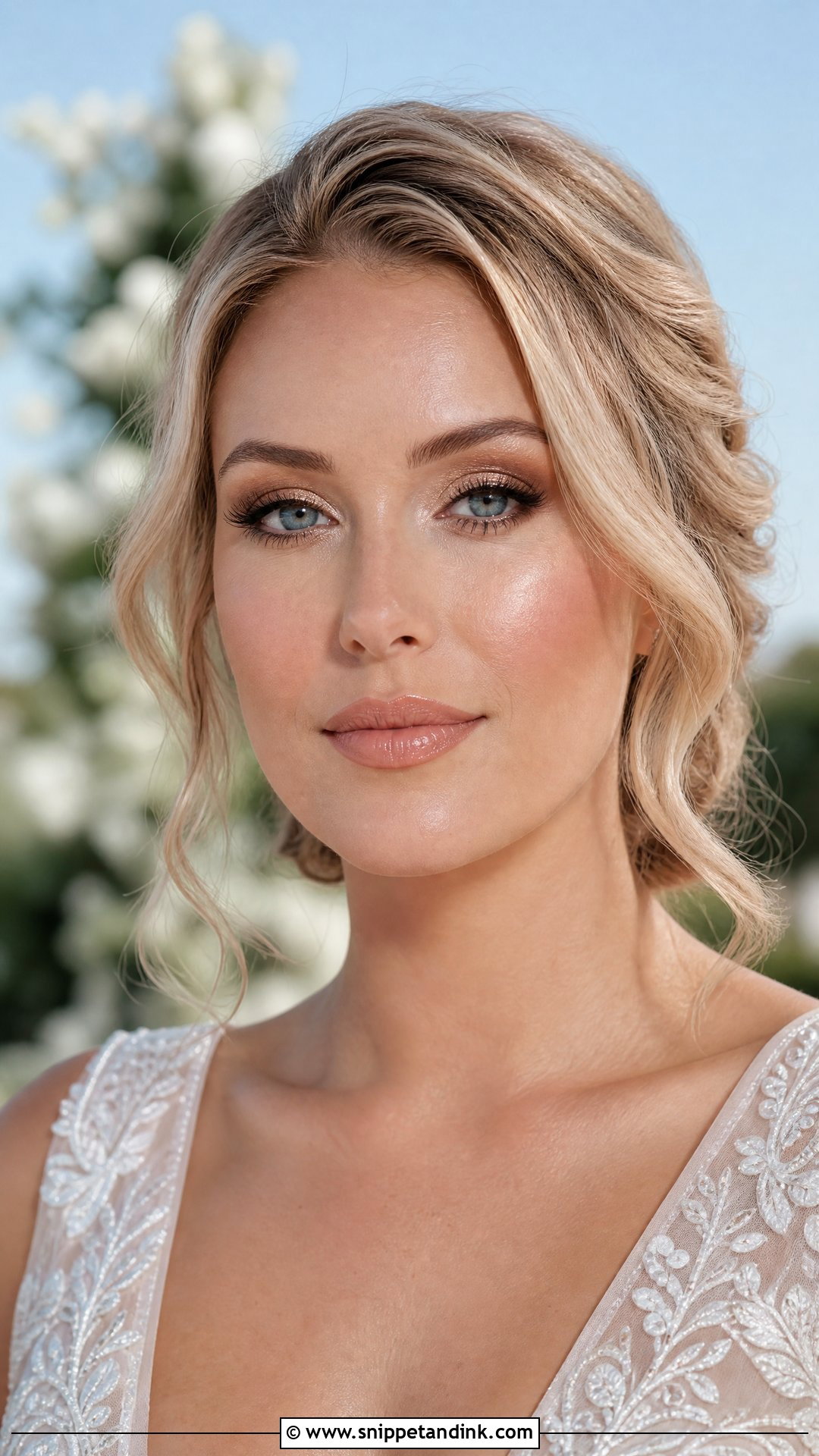 Gold Makeup For Blue Eyes Wedding - Snippet and Ink - 20 Golden Wedding Makeup Ideas