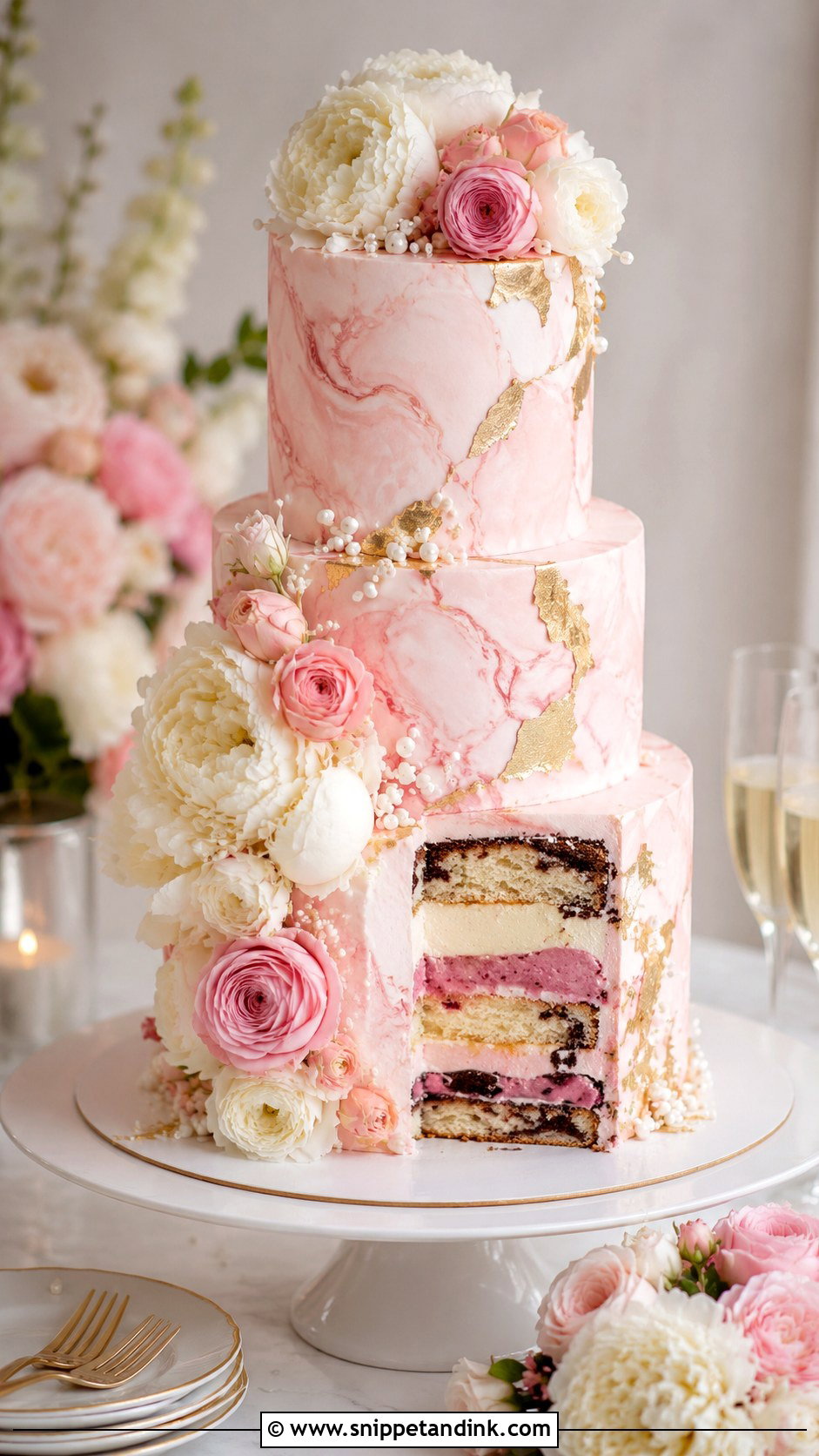 Gold Marble Wedding Cake - Snippet and Ink - 20 Marble Wedding Cake Recipe