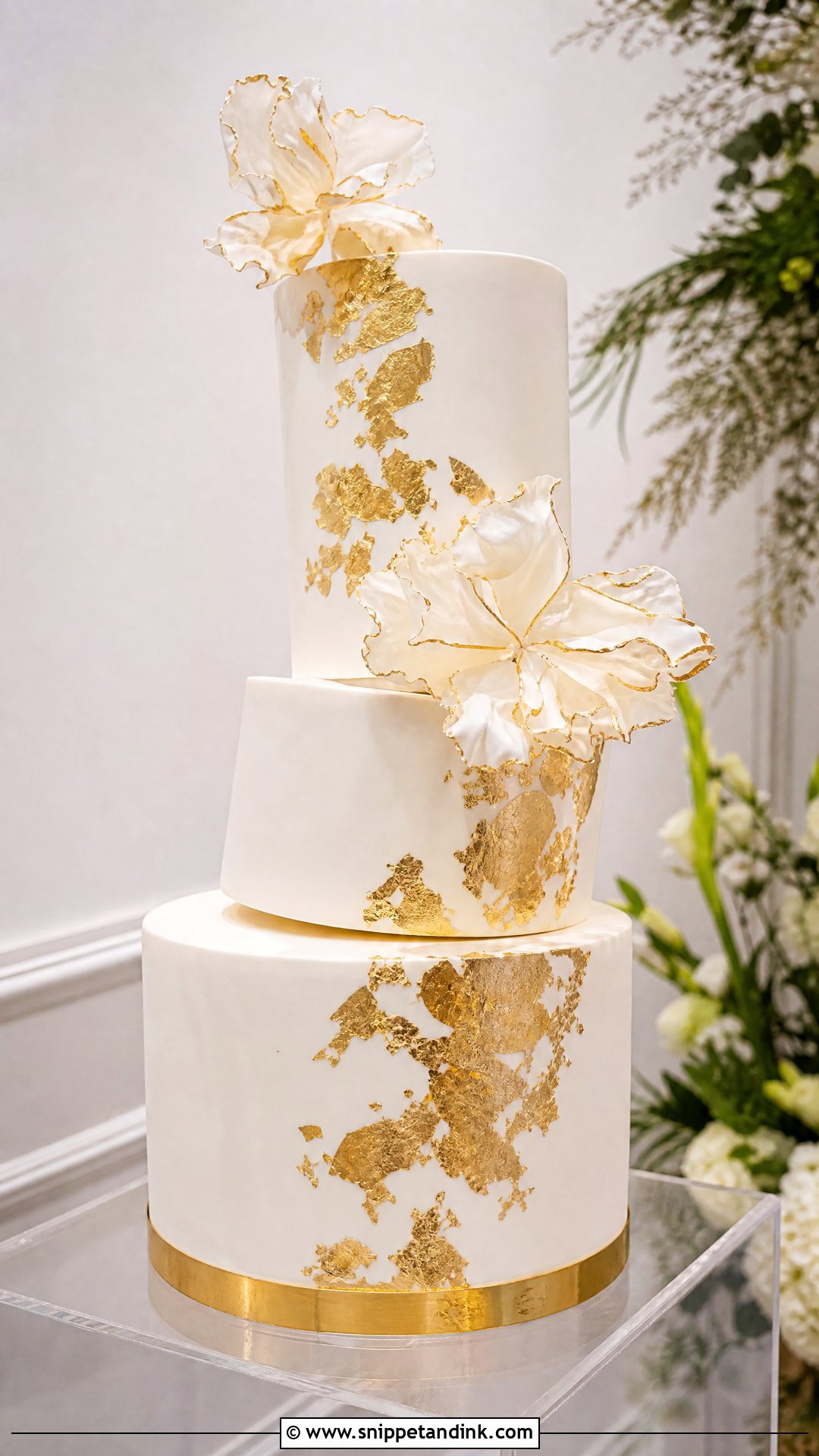 Gold Modern Wedding Cake - Snippet and Ink - 35 Gold Cake Ideas for Wedding