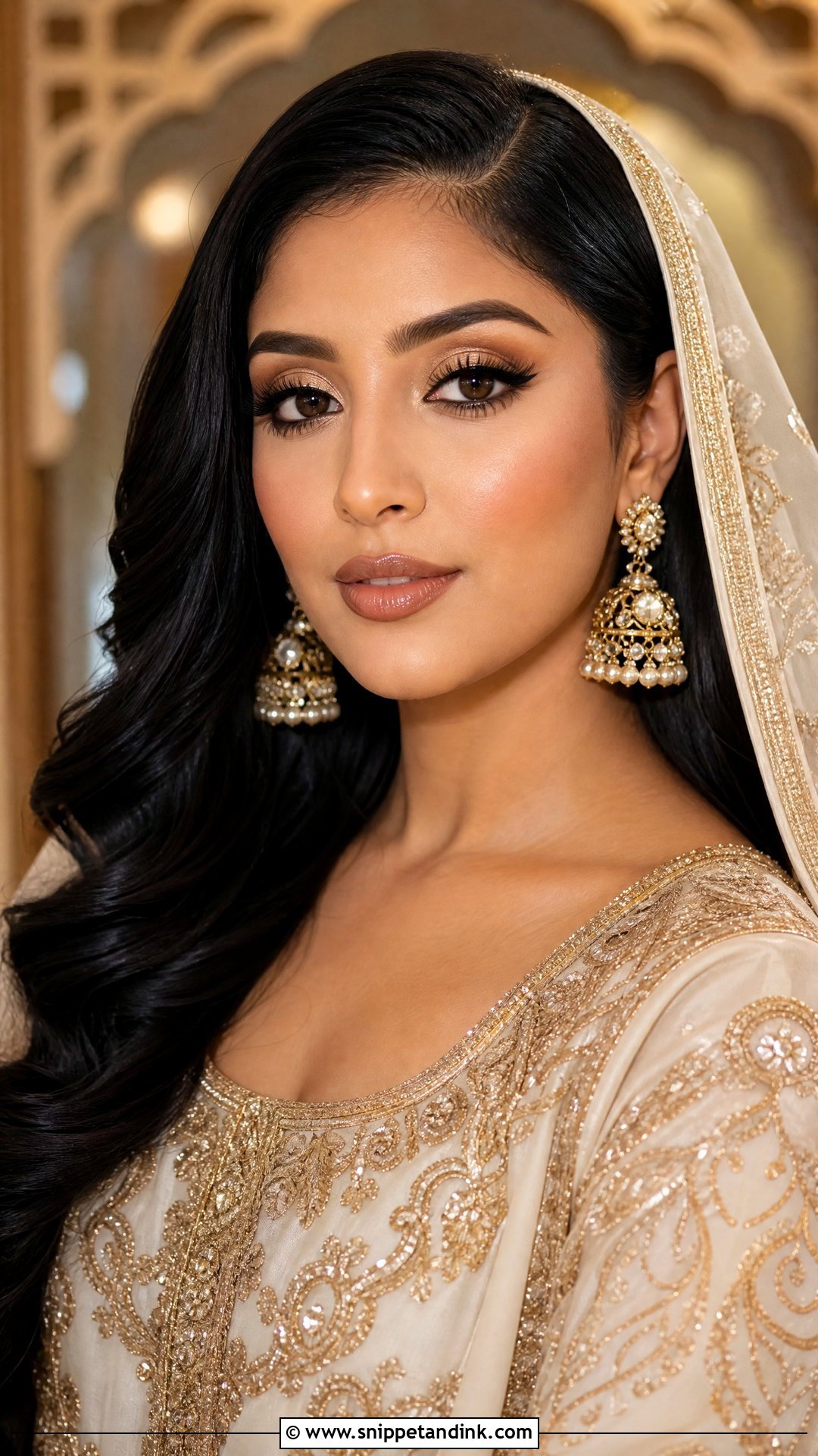 Gold Nikkah Bridal Makeup - Snippet and Ink - 20 Nikkah Bridal Makeup Looks