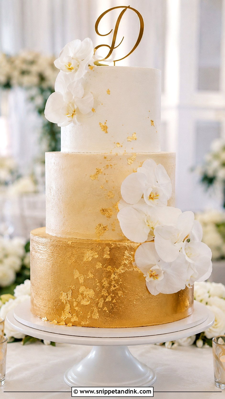 Gold Ombre Wedding Cake - Snippet and Ink - 20 Golden Cake Ideas for Wedding