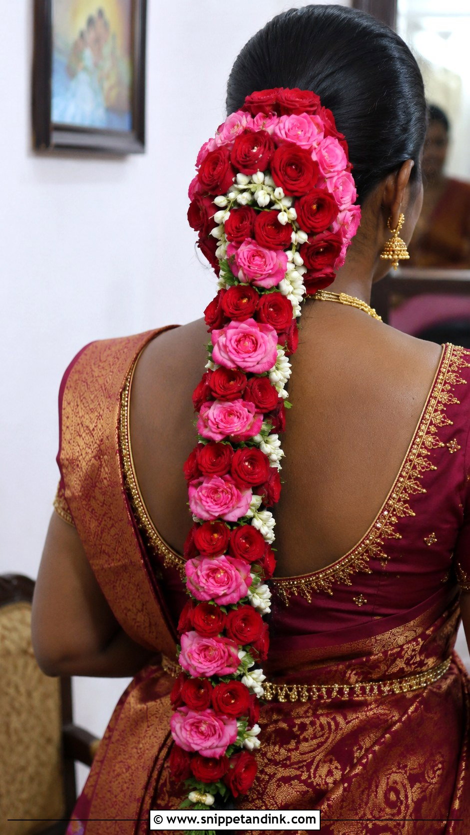 Gold Ornament Decorated Braid - Snippet and Ink - 25 Tamil Bride Hairstyle Ideas