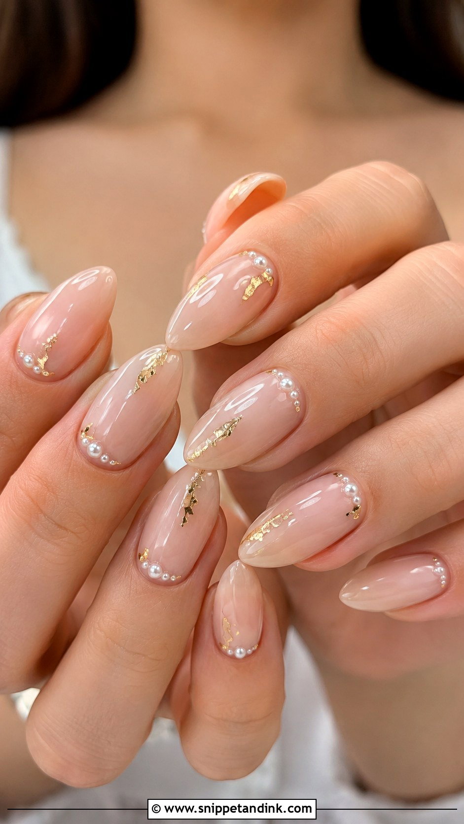 Gold Pearl Wedding Nails - Snippet and Ink - 20 Gold Wedding Nails for Bride