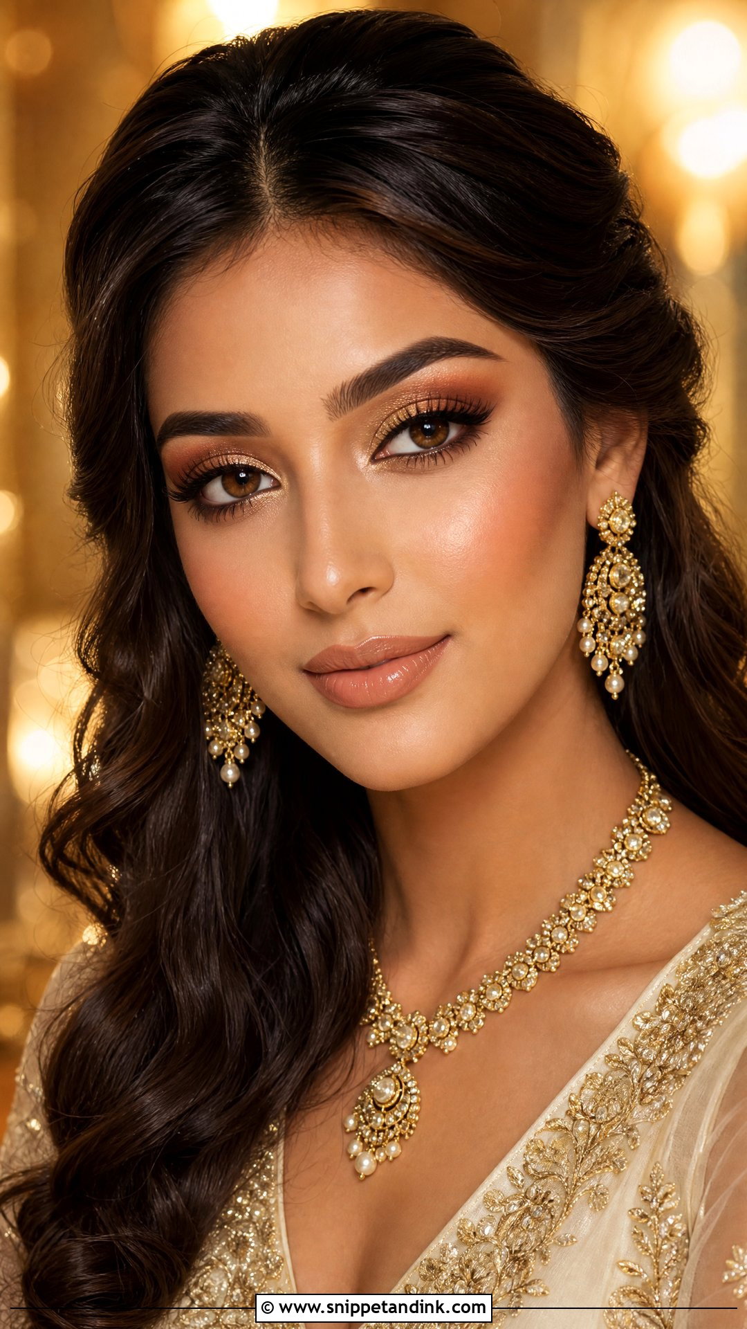 Gold Shimmer Editorial Wedding Makeup - Snippet and Ink - 20 Editorial Wedding Makeup Ideas