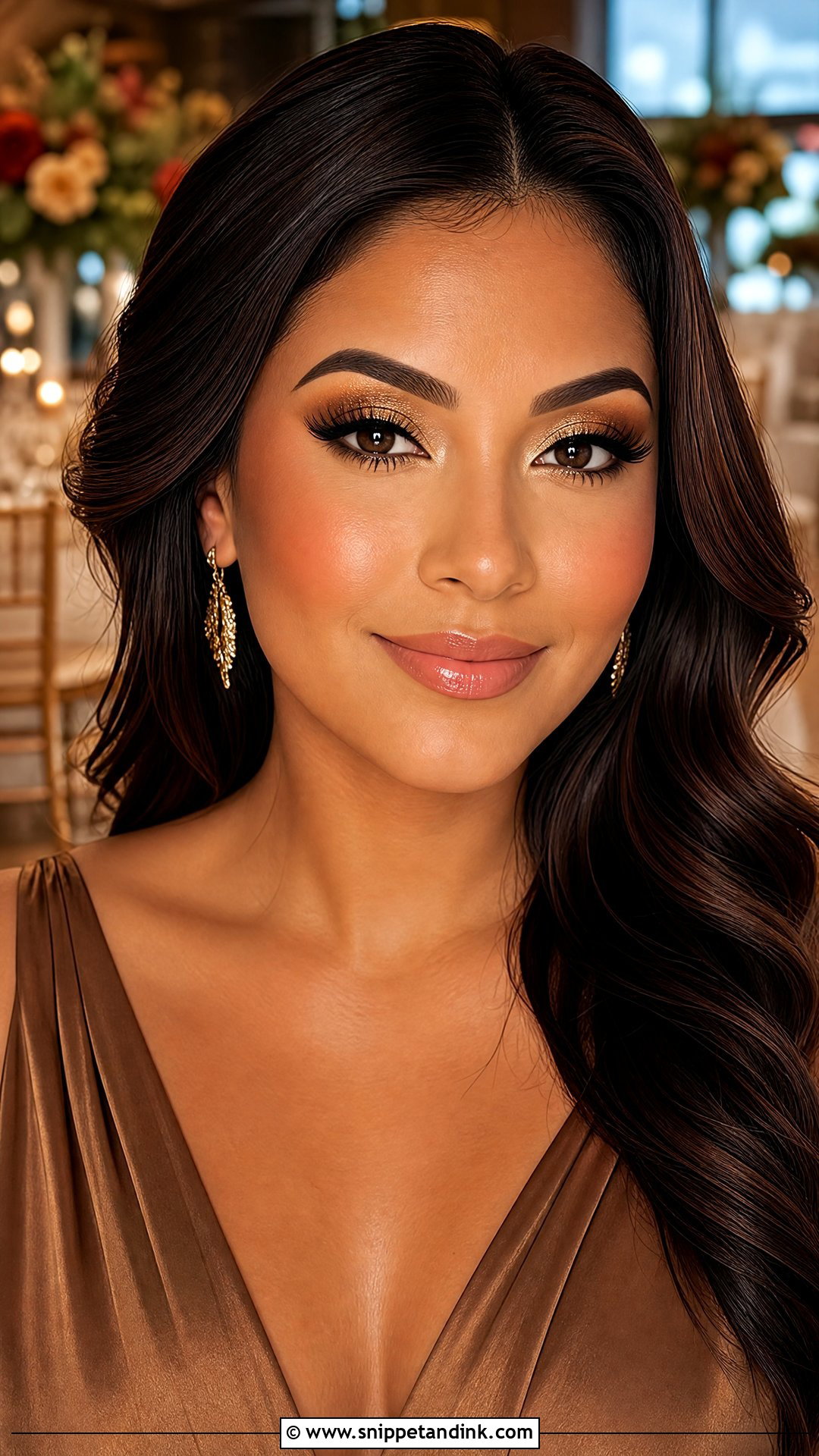 Gold Shimmer Fall Wedding Makeup For Brown Eyes - Snippet and Ink - 20 Fall Wedding Makeup for Brown Eyes
