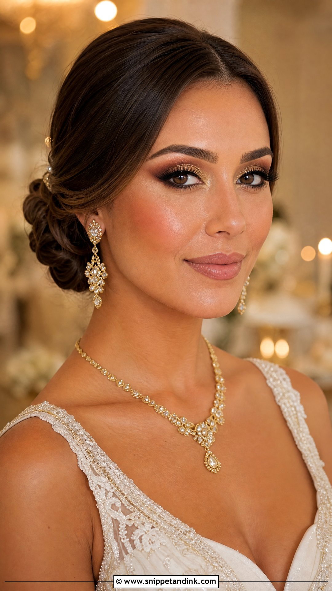 Gold Smokey Bridal Makeup - Snippet and Ink - 20 Smokey Bridal Makeup Ideas