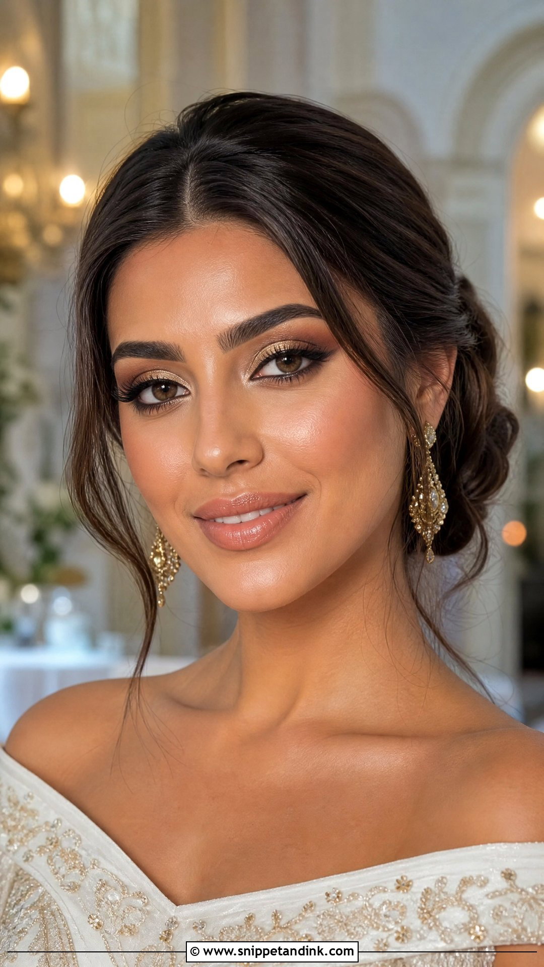 Gold Smokey Bridal Makeup For Brown Eyes - Snippet and Ink - 20 Bridal Glam Makeup for Brown Eyes