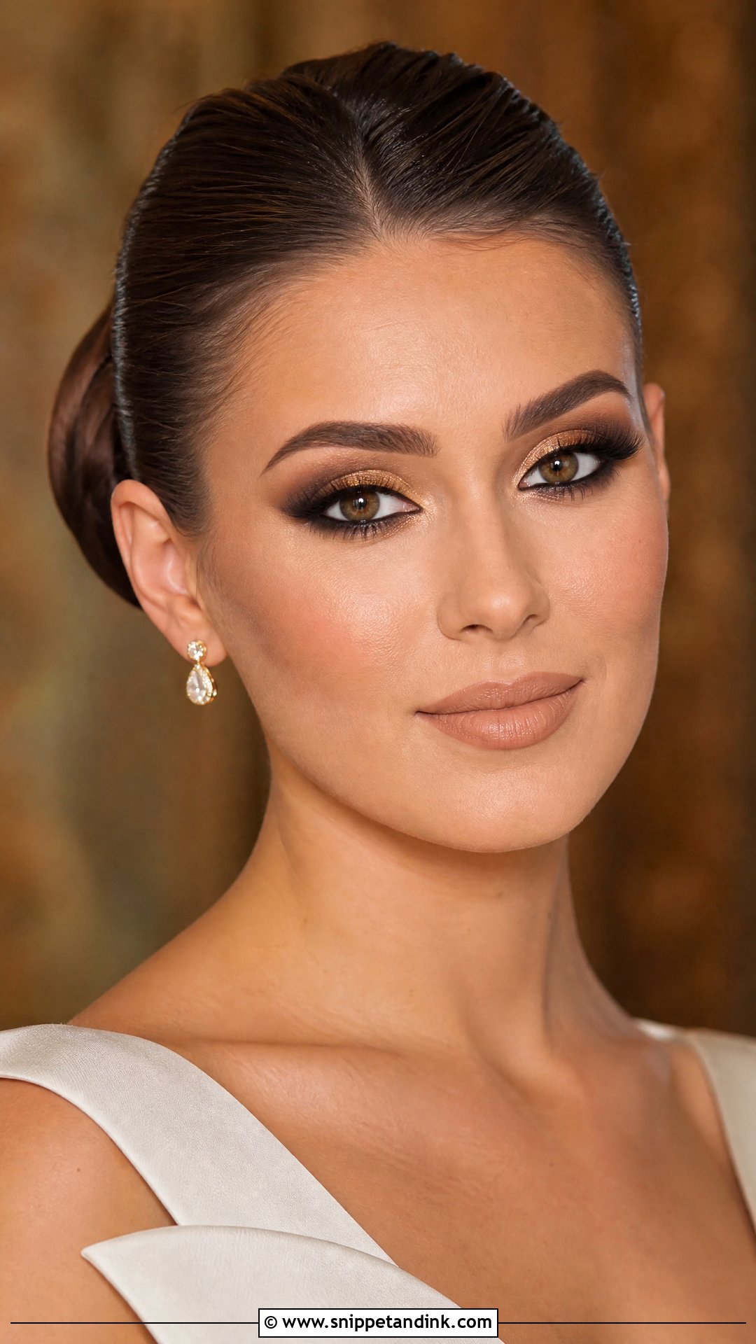 Gold Smokey Bridal Makeup - Snippet and Ink - 20 Gold Bridal Makeup Ideas