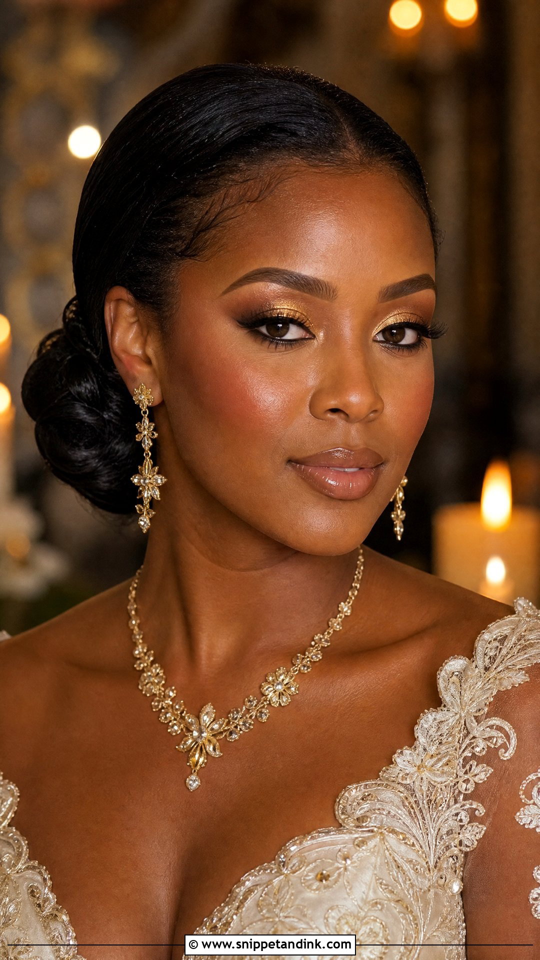 Gold Smokey Eye Bridal Makeup - Snippet and Ink - 20 Smokey Eye Bridal Makeup Ideas
