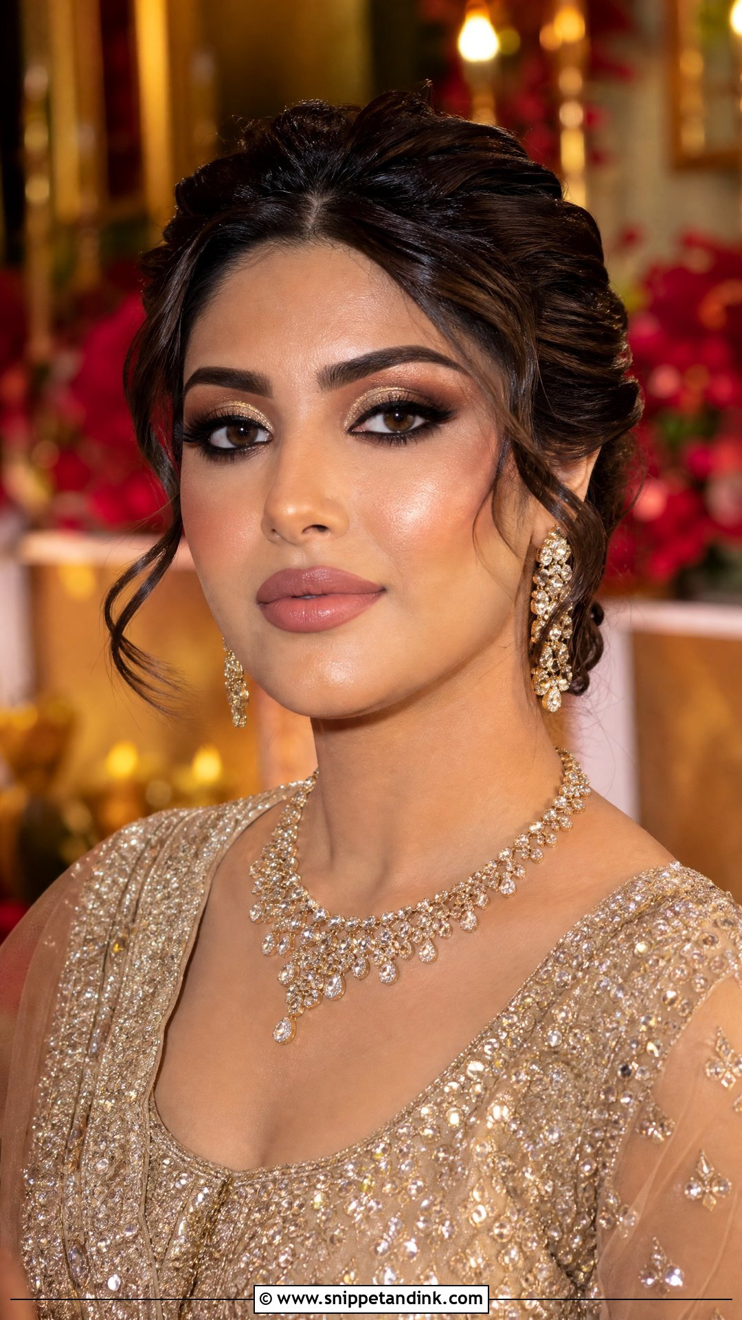 Gold Smokey Eye Bridal Makeup - Snippet and Ink - 20 South Asian Bridal Makeup Ideas