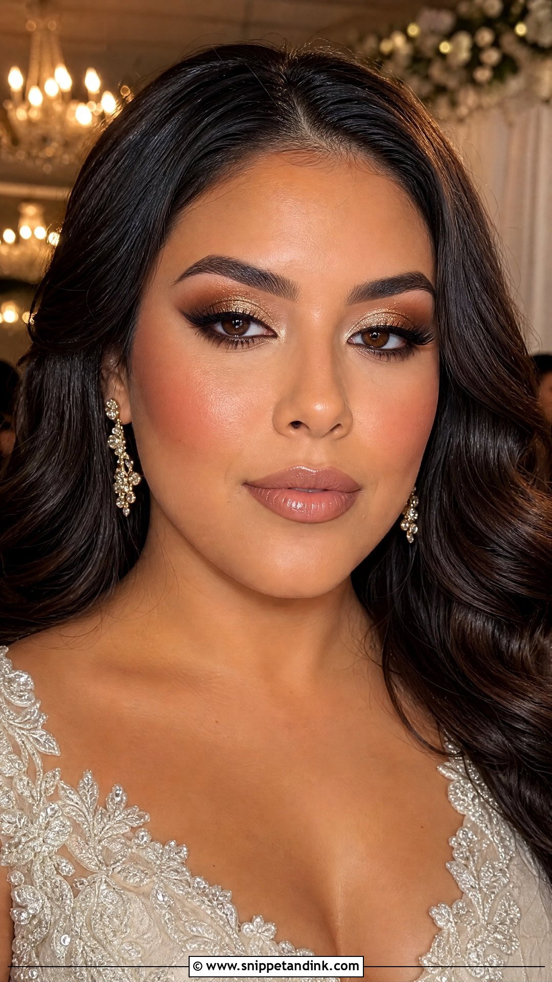 Gold Smokey Eye Bride Makeup - Snippet and Ink - 20 Smokey Eye Bride Ideas
