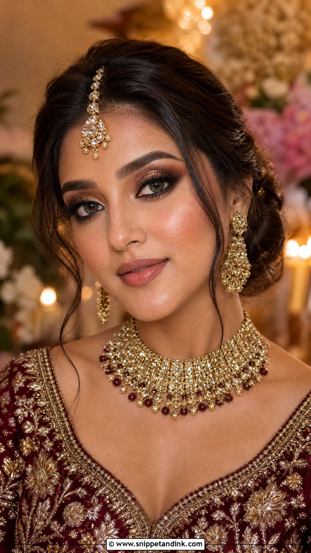 Gold Smokey Eye Indian Bridal Look - Snippet and Ink - 20 Indian Bridal Looks