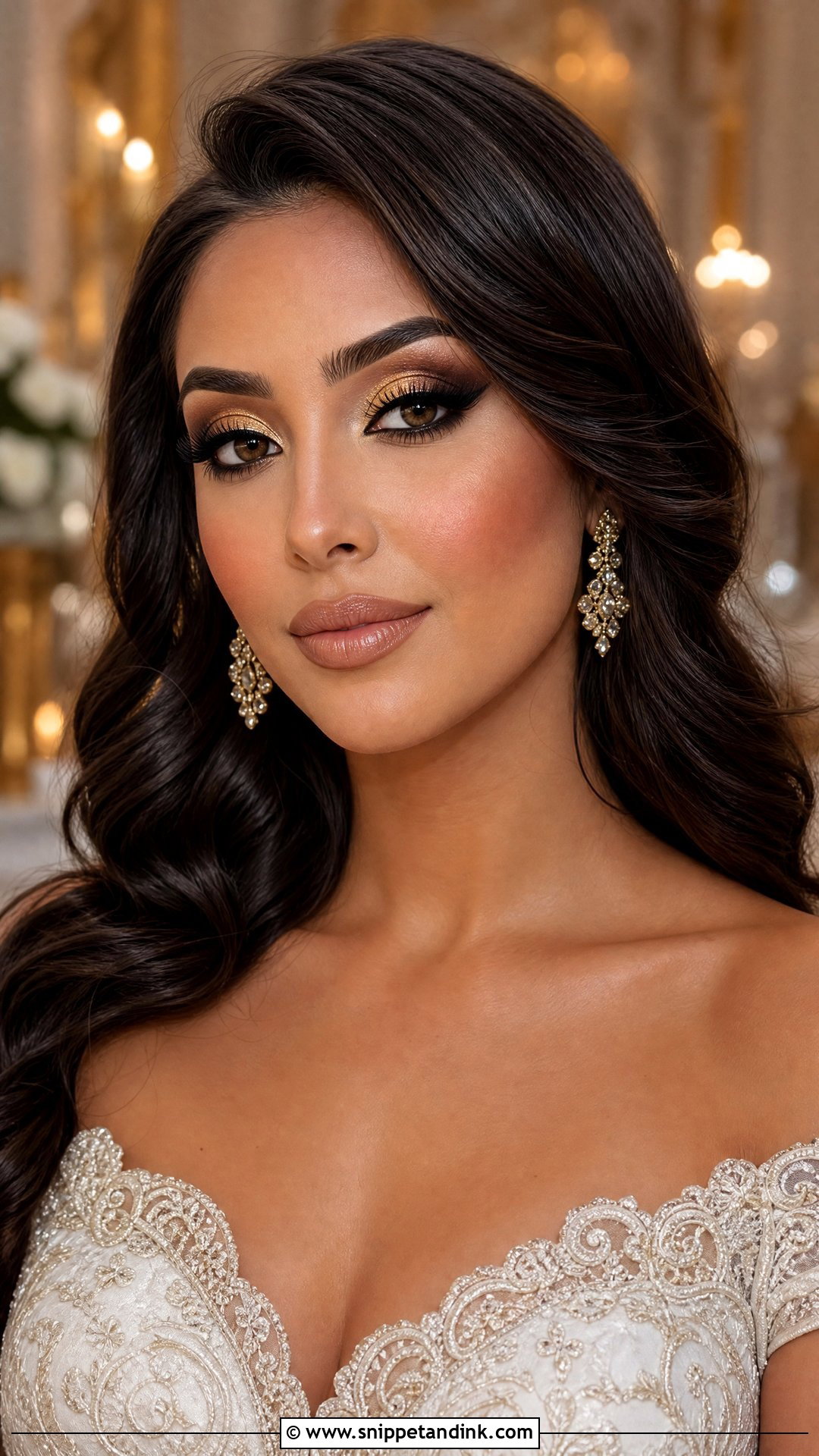 Gold Smokey Eye Wedding Makeup - Snippet and Ink - 20 Gold Wedding Makeup Ideas