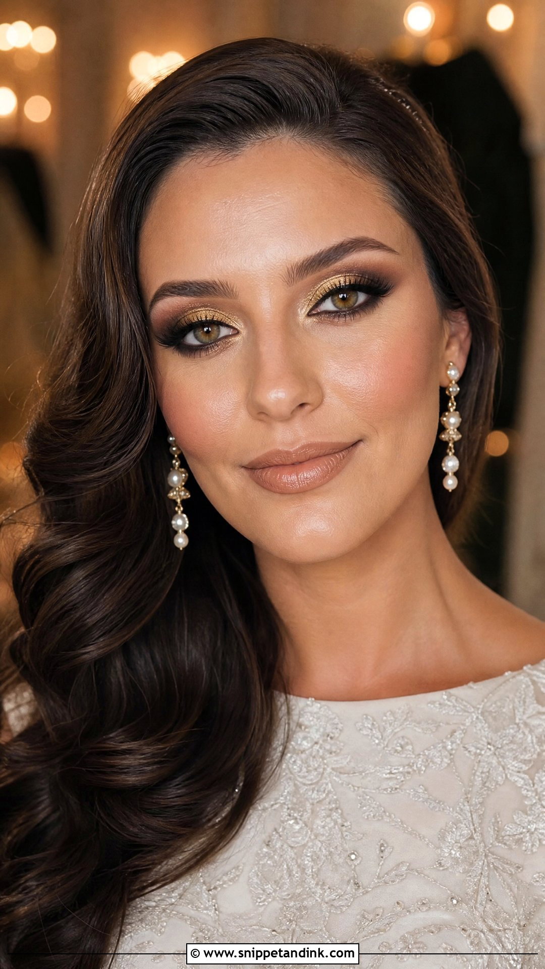 Gold Smokey Eye Wedding Makeup - Snippet and Ink - 20 Golden Wedding Makeup Ideas