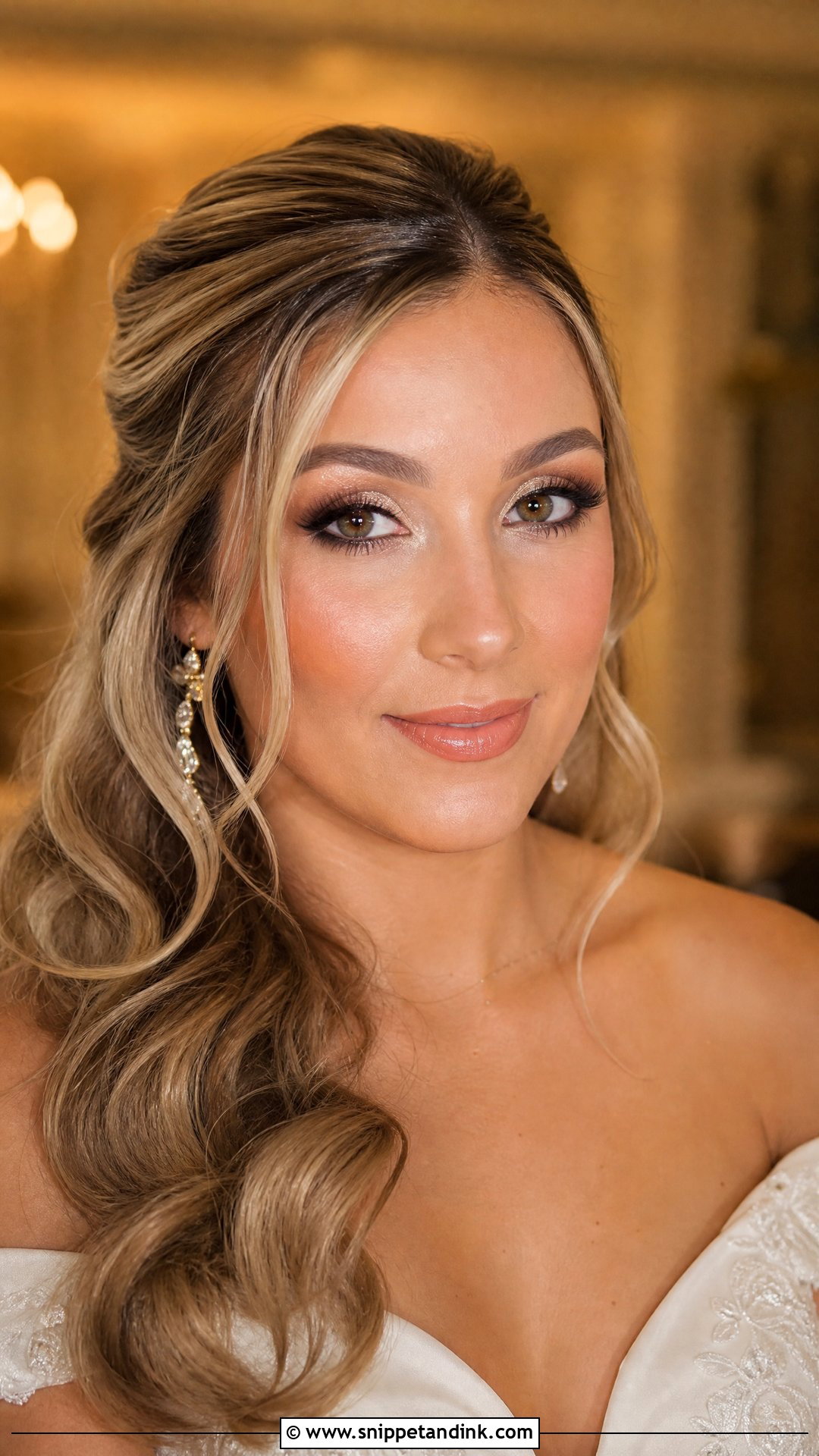 Gold Sparkly Wedding Makeup - Snippet and Ink - 20 Sparkly Wedding Makeup Ideas