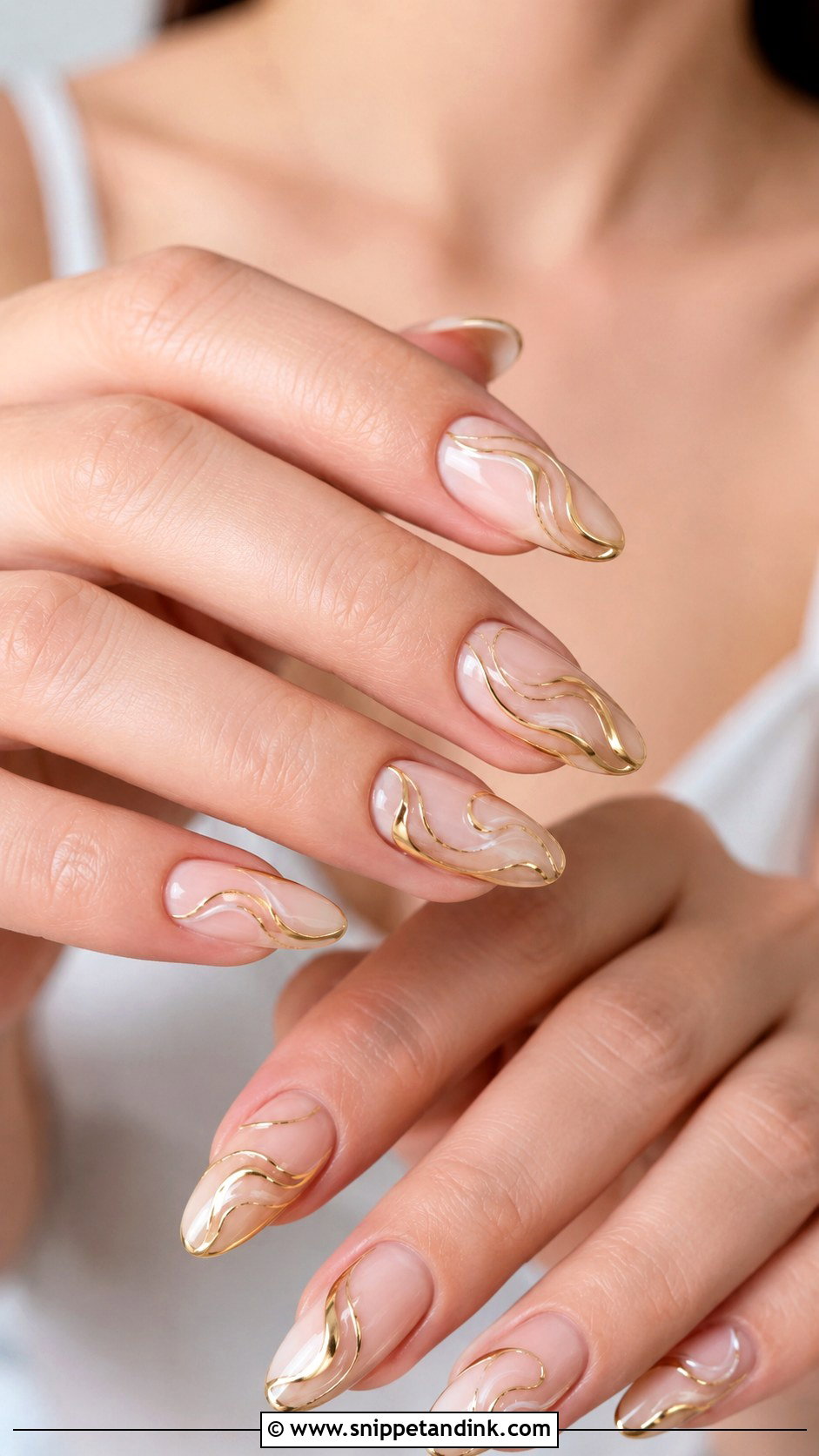 Gold Swirl Bridal Nails - Snippet and Ink - 20 Gold Bridal Nails