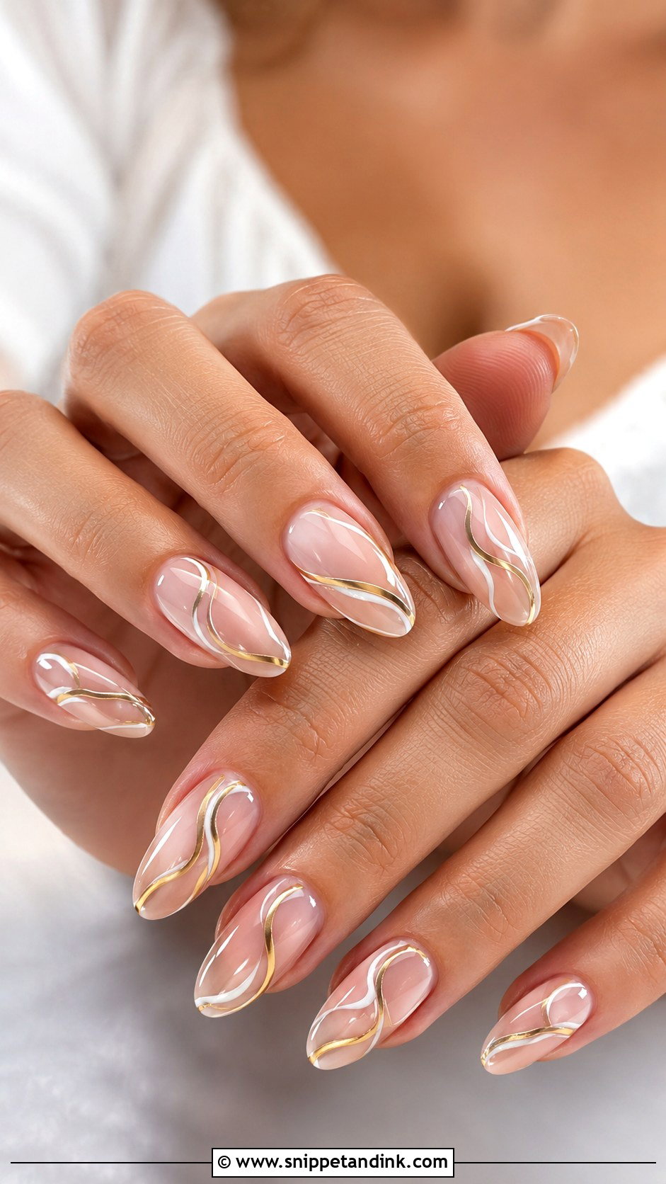 Gold Swirl Wedding Nails - Snippet and Ink - 20 Golden Wedding Nails
