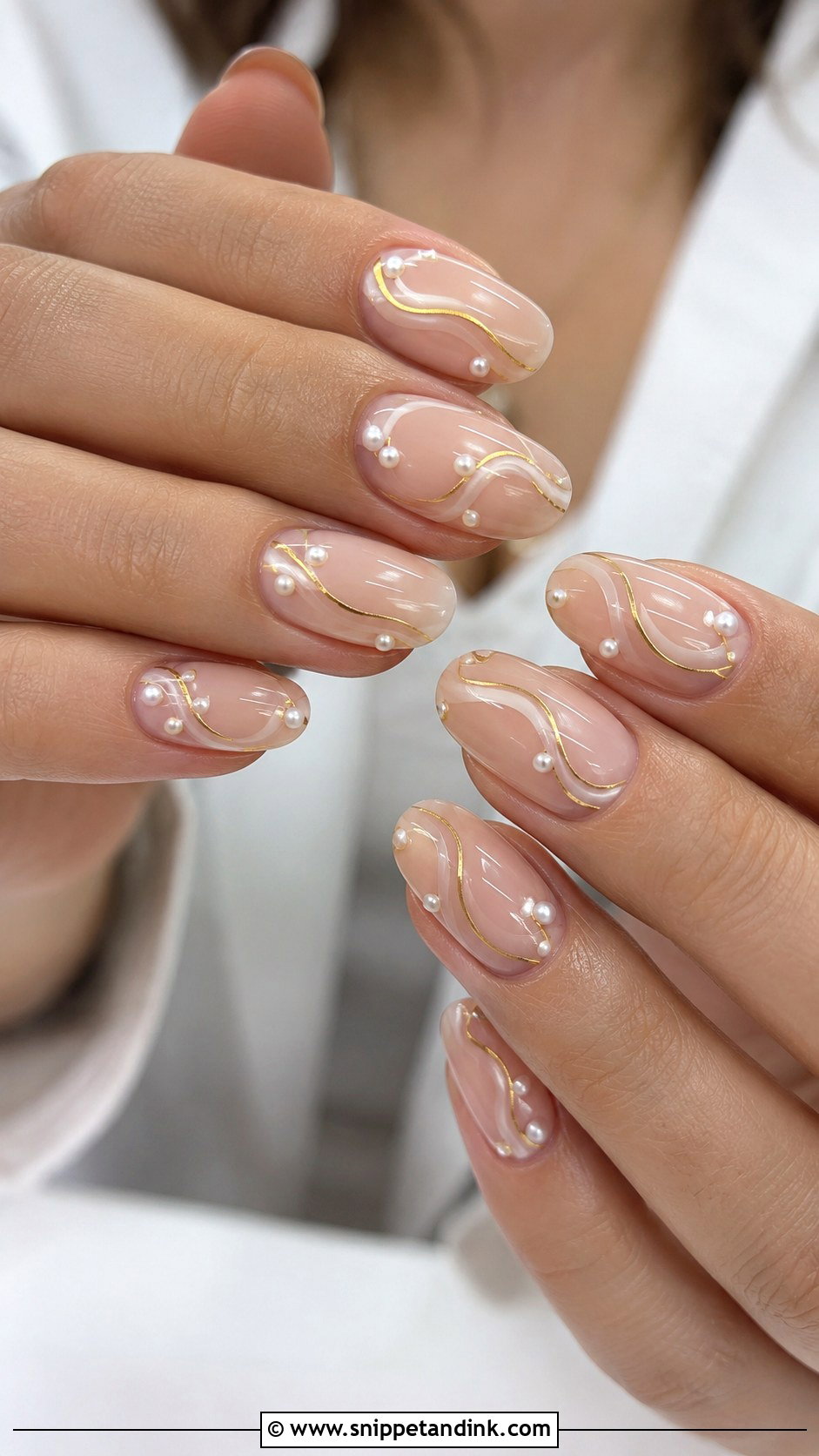 Gold Swirl Wedding Nails - Snippet and Ink - 20 Funky Wedding Nails