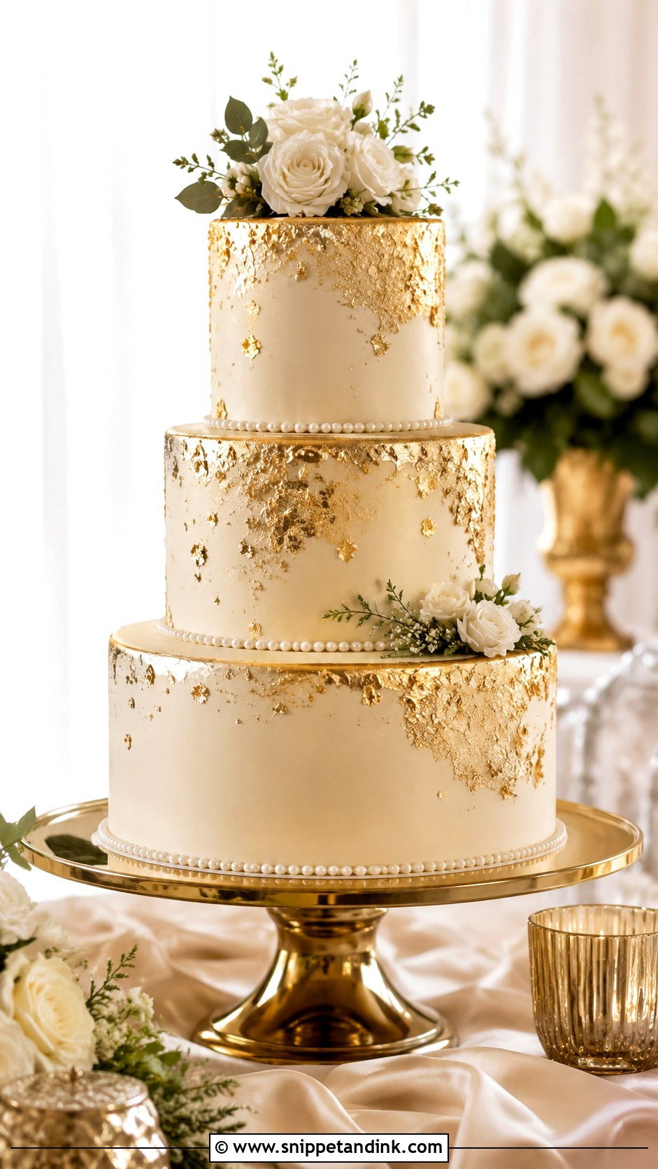 Gold Wedding Cake - Snippet and Ink - 20 Popular Cake Designs for Wedding