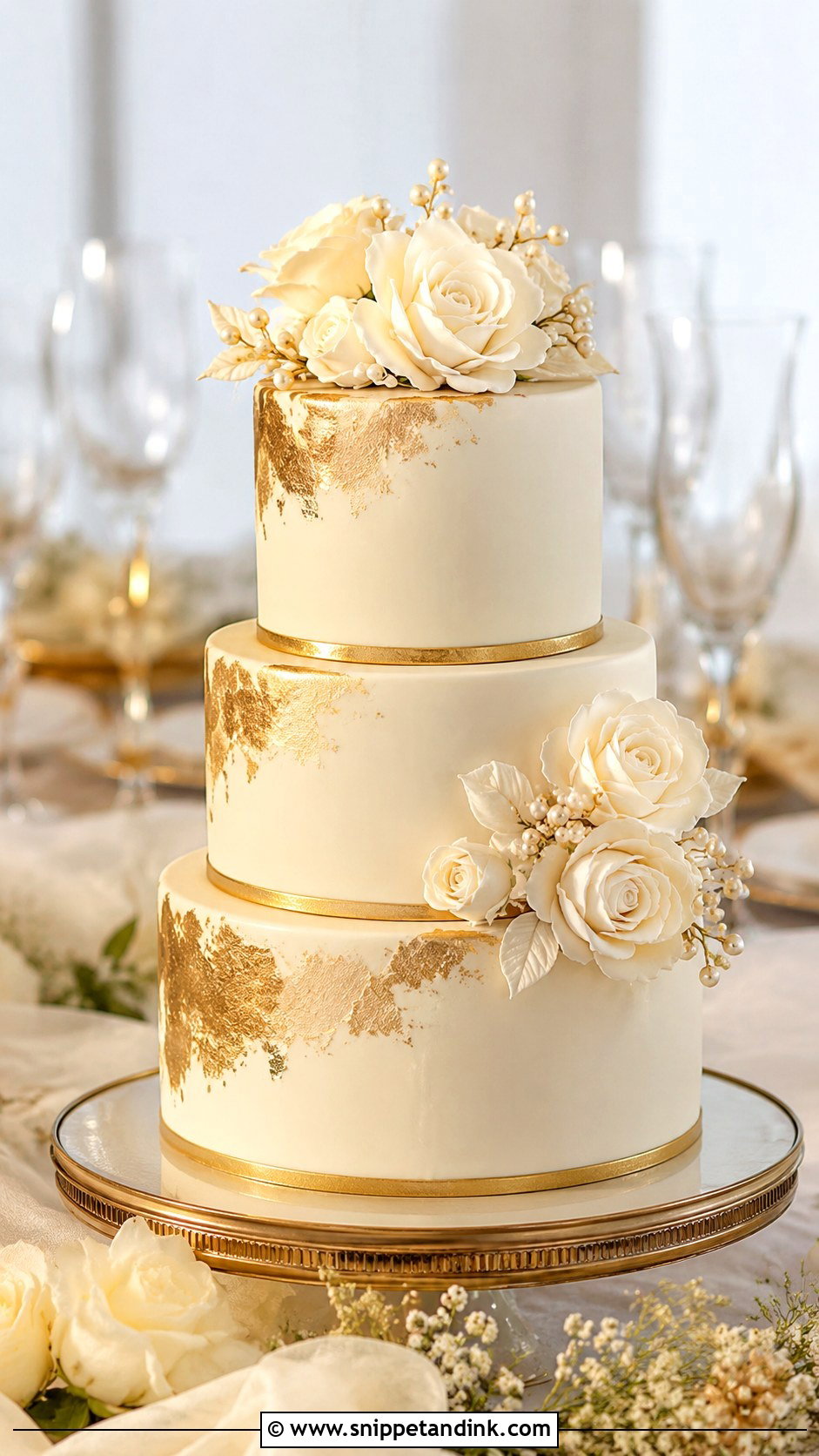 Gold Wedding Cake - Snippet and Ink - 20 Type of Cakes for Wedding