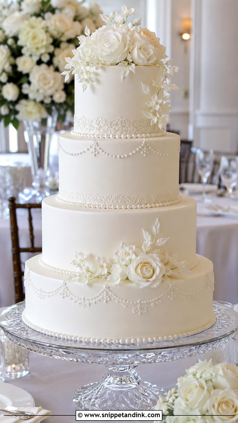 Gold Wedding Cake - Snippet and Ink - 20 Wedding Cake Decoration Ideas