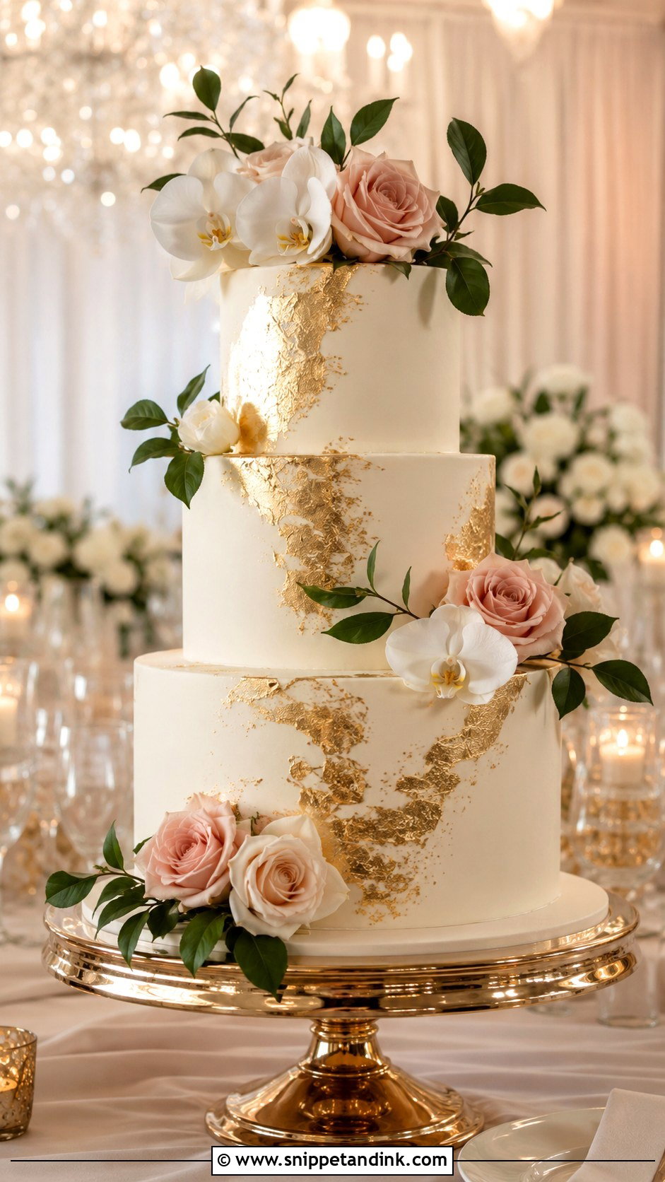 Gold Wedding Cake - Snippet and Ink - 20 Wedding Cake Designs
