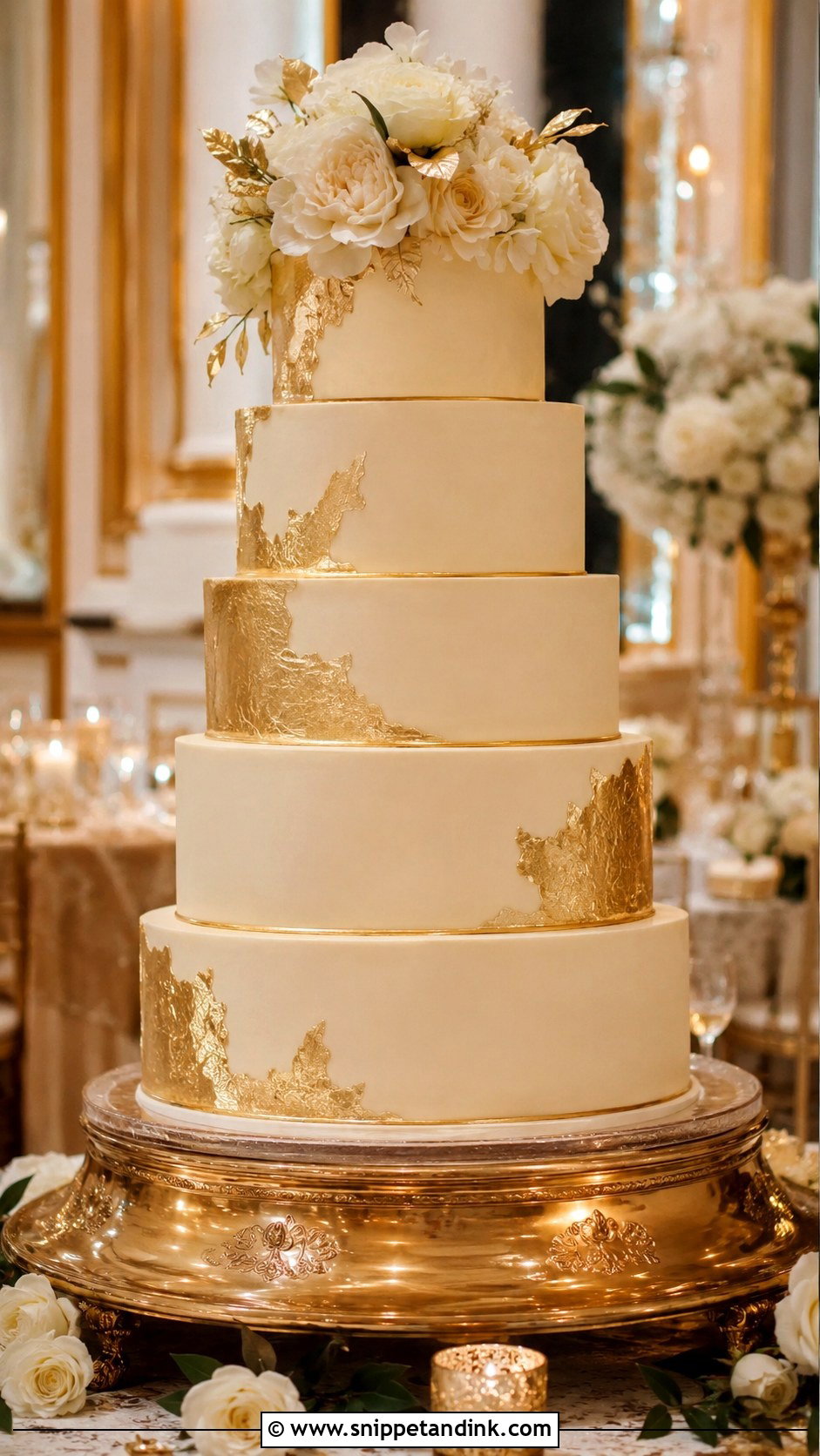 Gold Wedding Cake - Snippet and Ink - 20 Wedding Cakes for 200 Guests