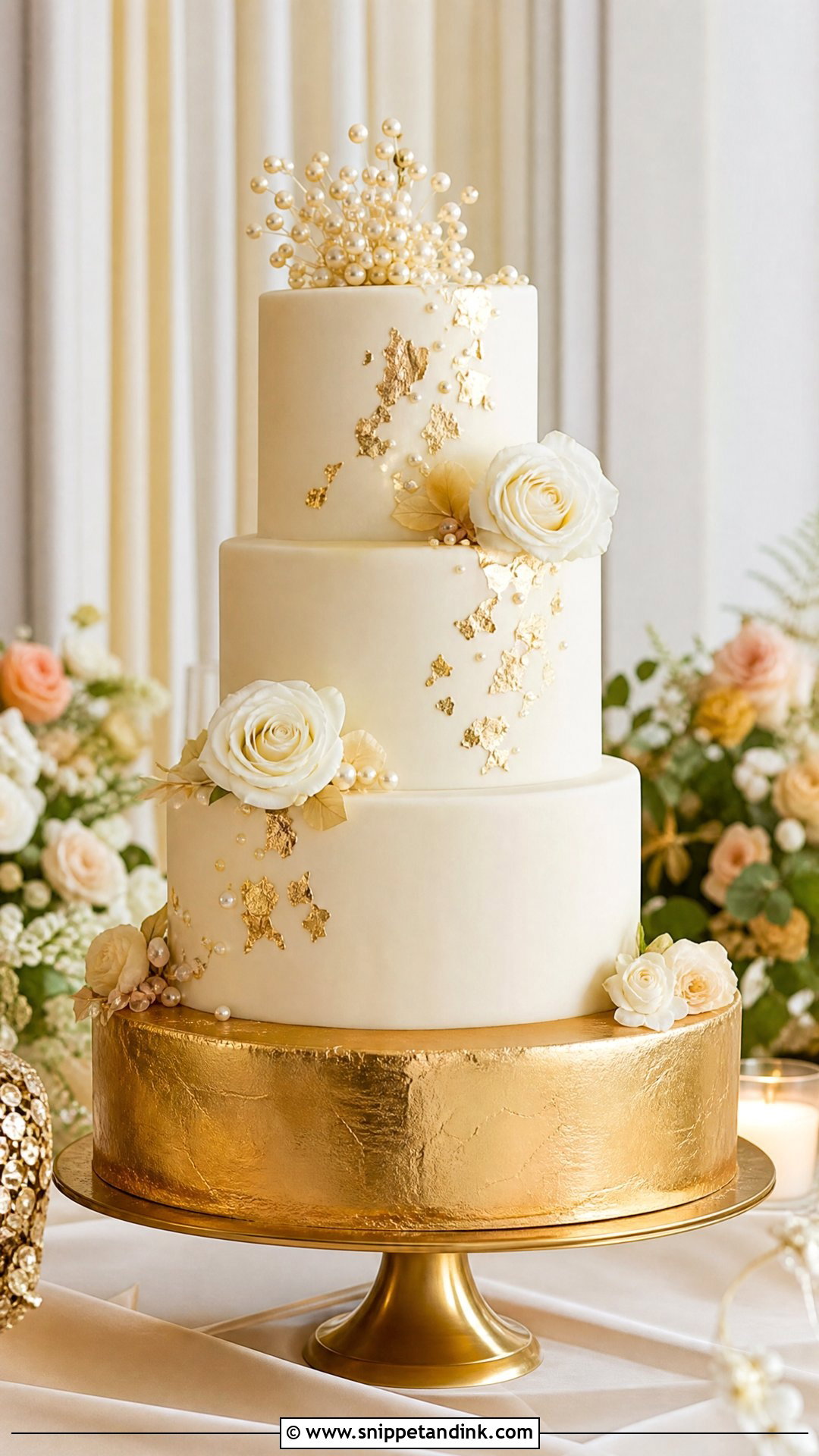 Gold Wedding Cake - Snippet and Ink - 25 Big Cake Design Ideas for Wedding