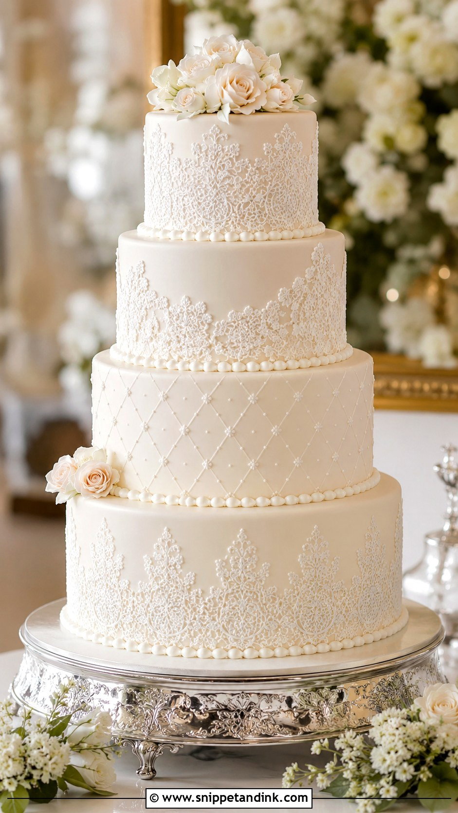 Gold Wedding Cake - Snippet and Ink - 20 Elegant Royal Wedding Cakes