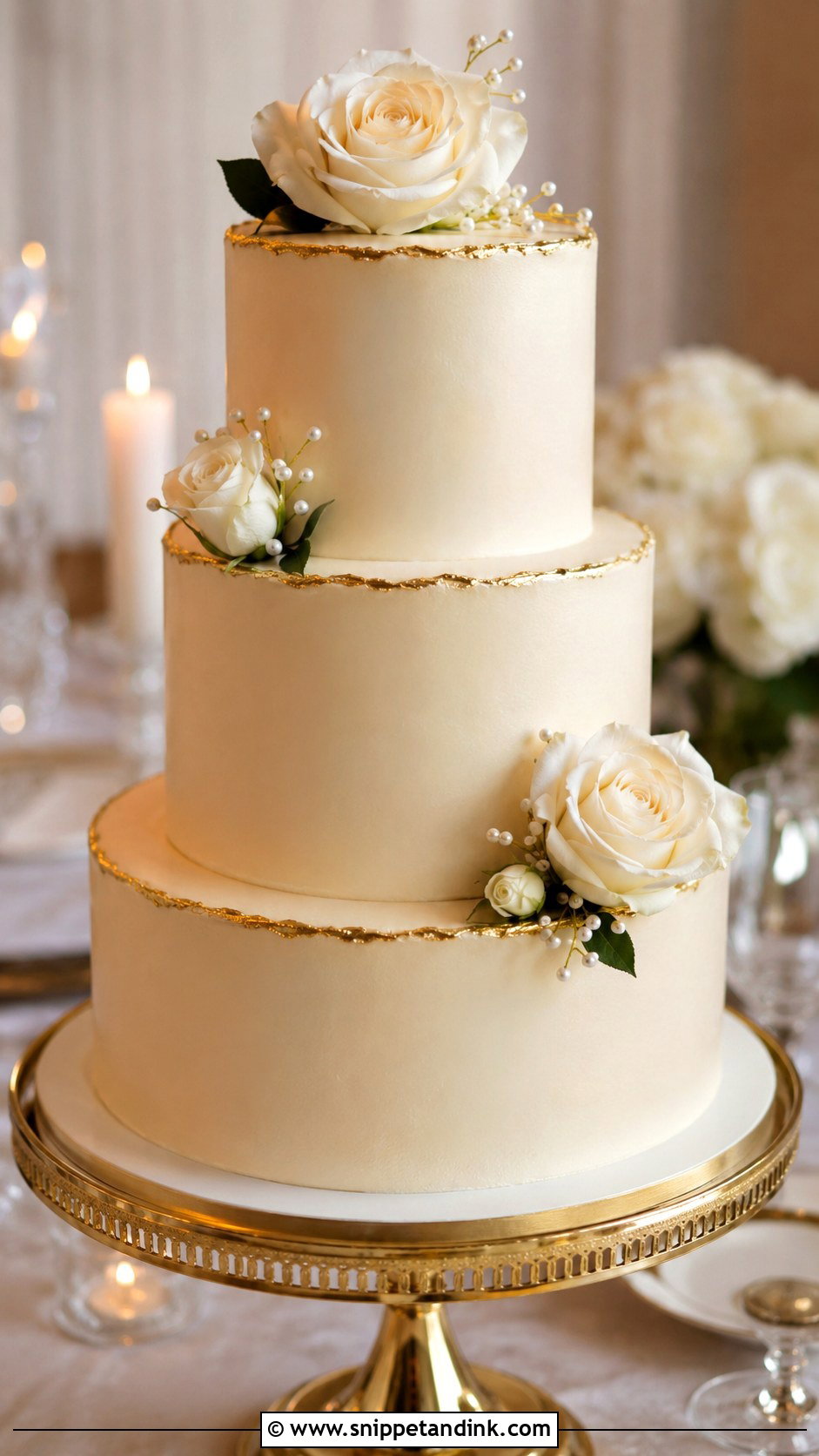 Gold Wedding Cake - Snippet and Ink - 30 Simple Unique Wedding Cake Ideas