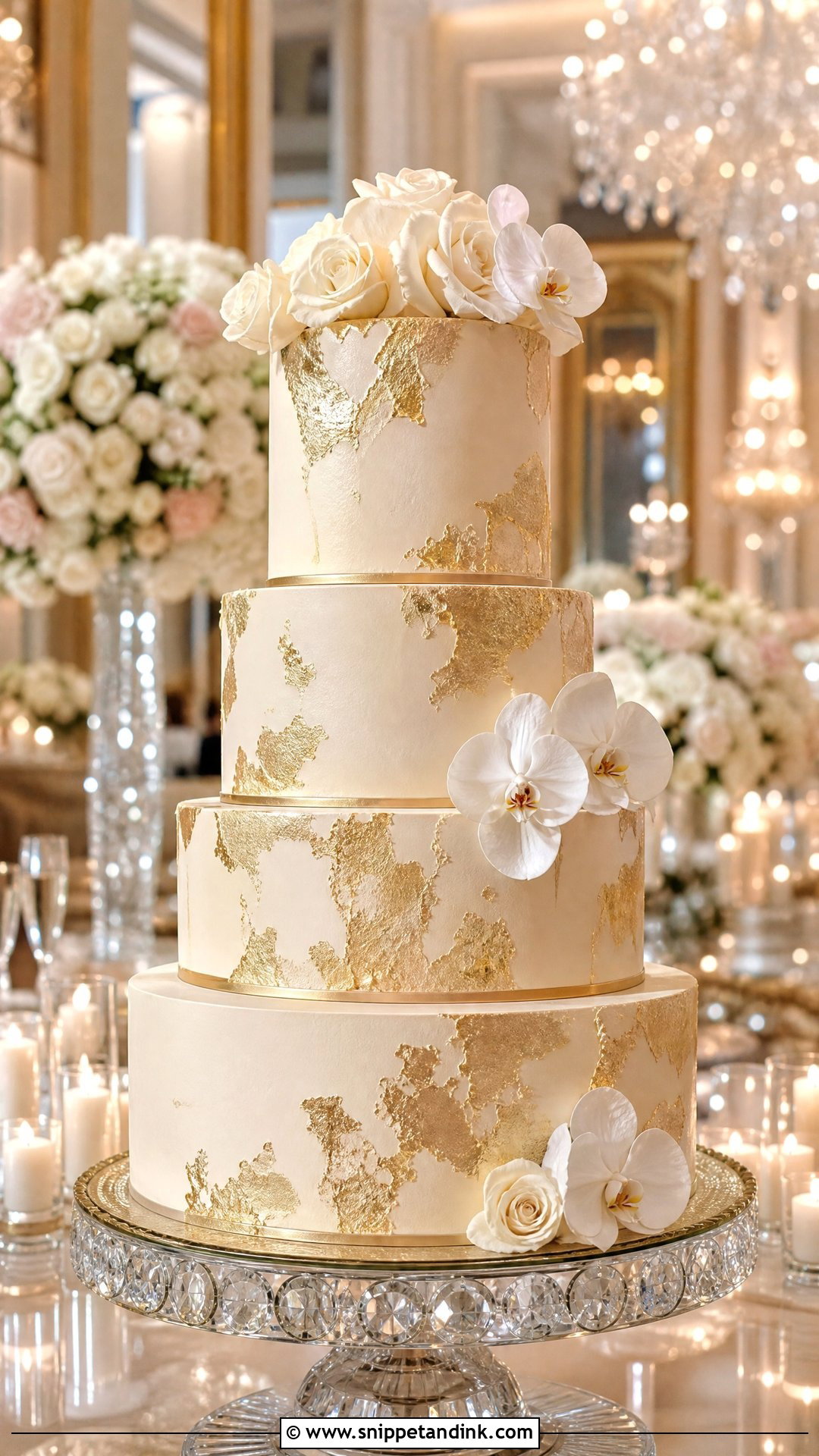 Gold Wedding Cake - Snippet and Ink - 20 Luxury Wedding Cake Designs