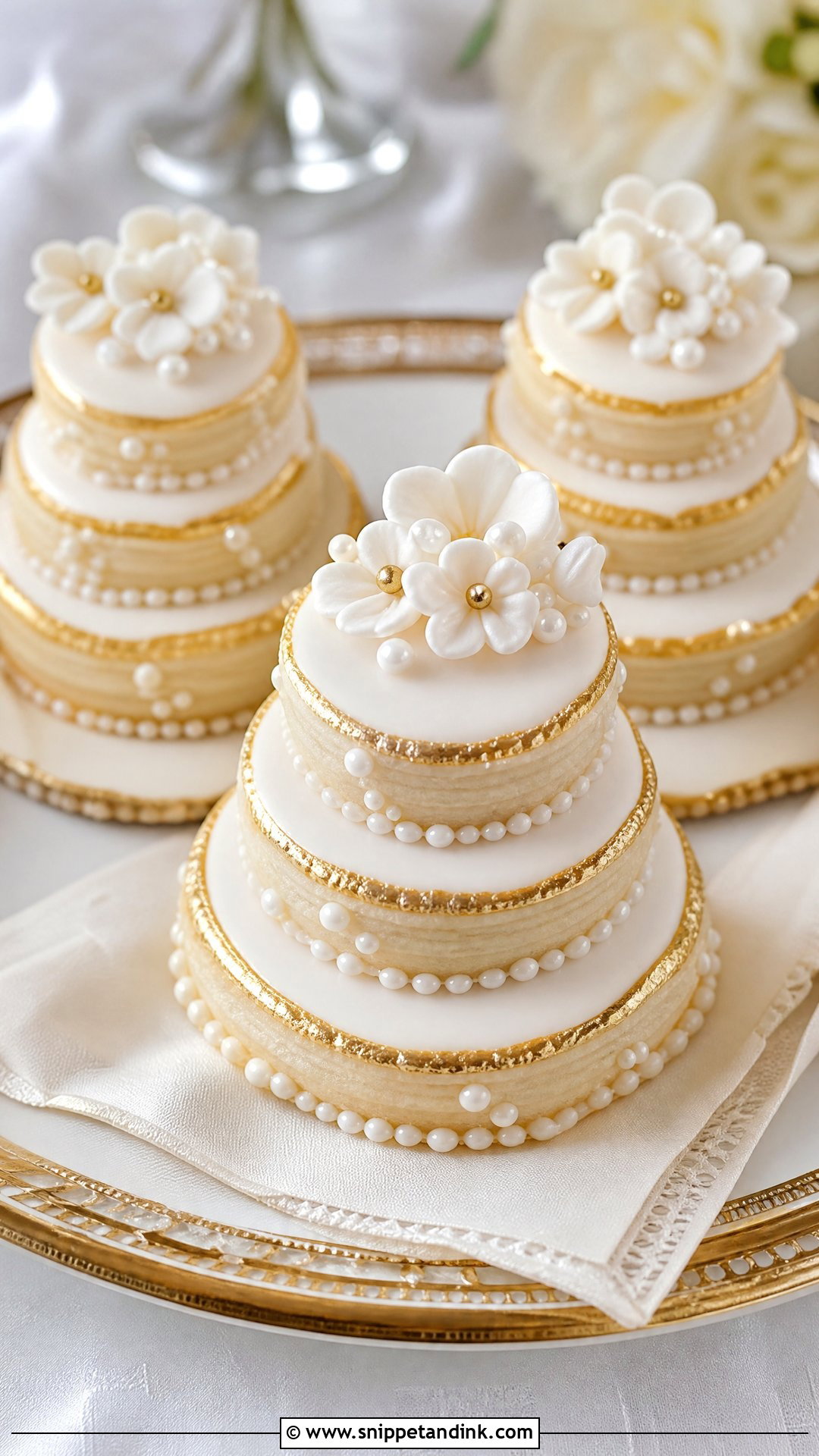 Gold Wedding Cake Cookies - Snippet and Ink - 30 Wedding Cake Cookies