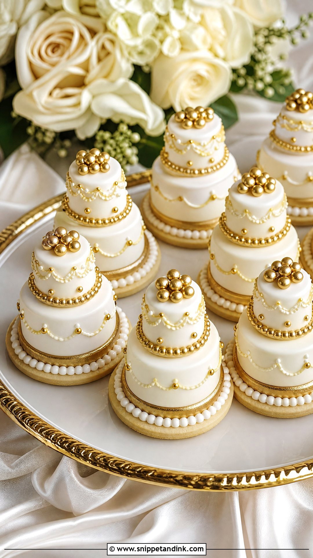 Gold Wedding Cake Cookies - Snippet and Ink - 20 Wedding Cake Cookies