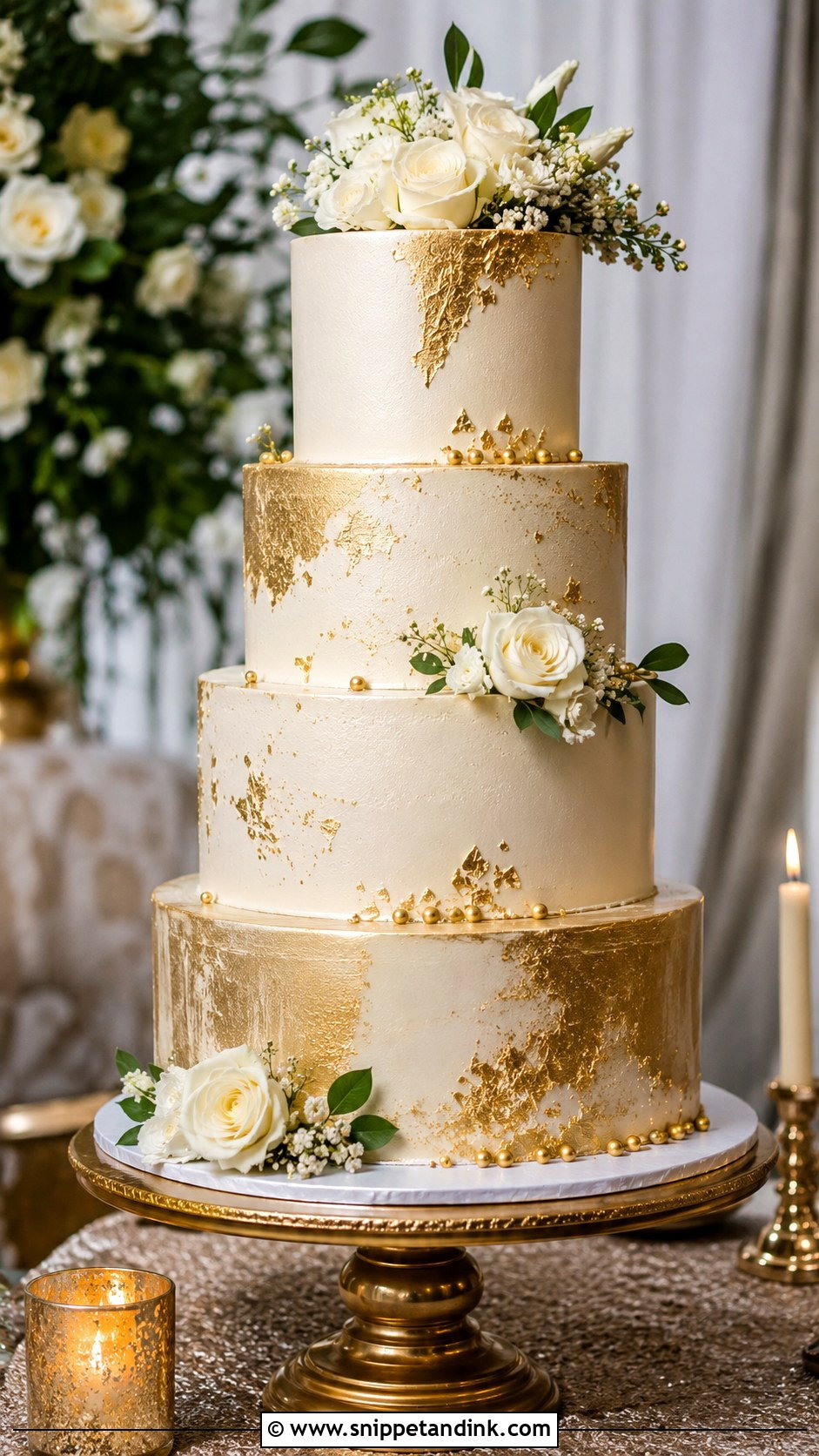 Gold Wedding Cake For 150 Guests - Snippet and Ink - 20 Wedding Cake for 150 Guests